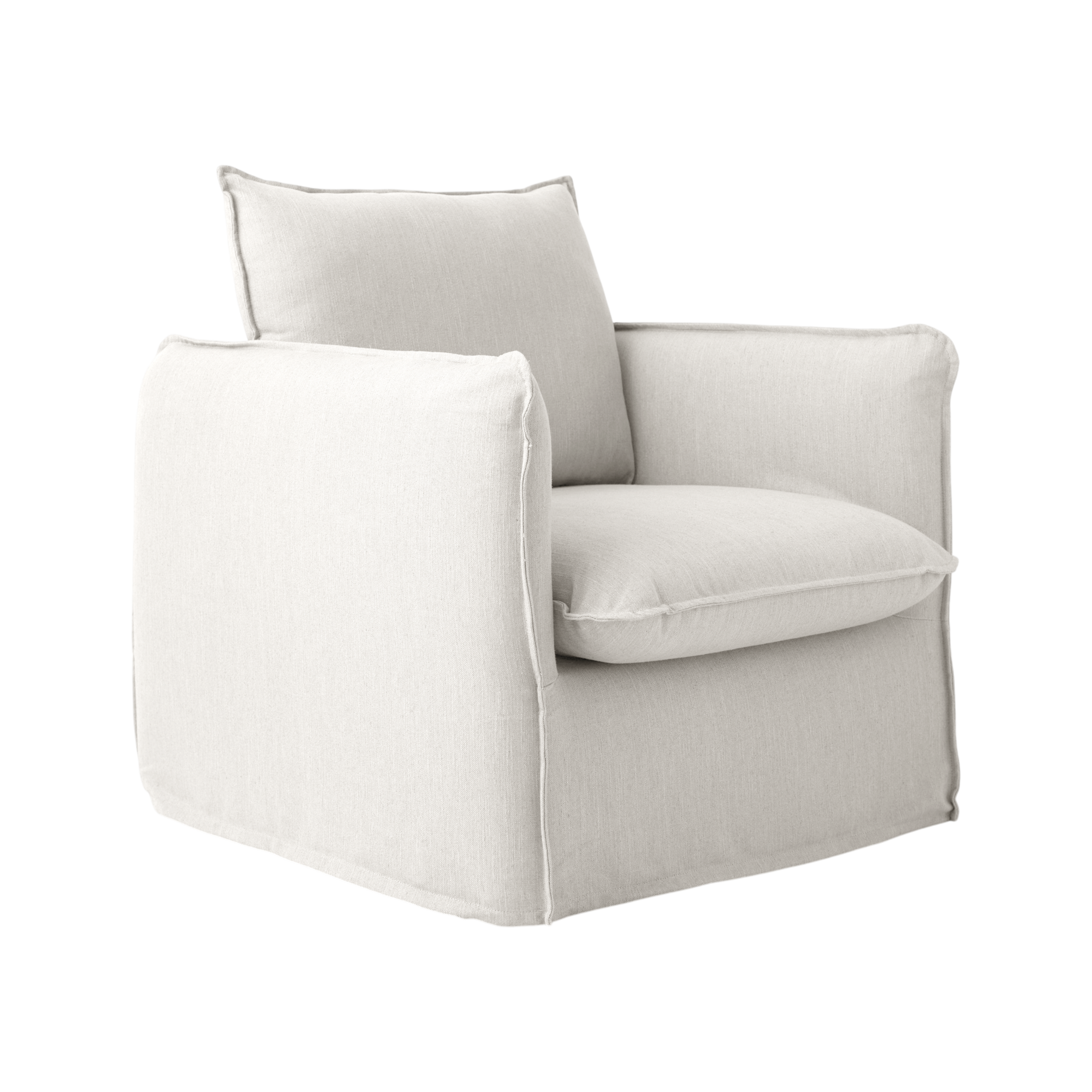 Fauteuil tissu effet lin Orphée
