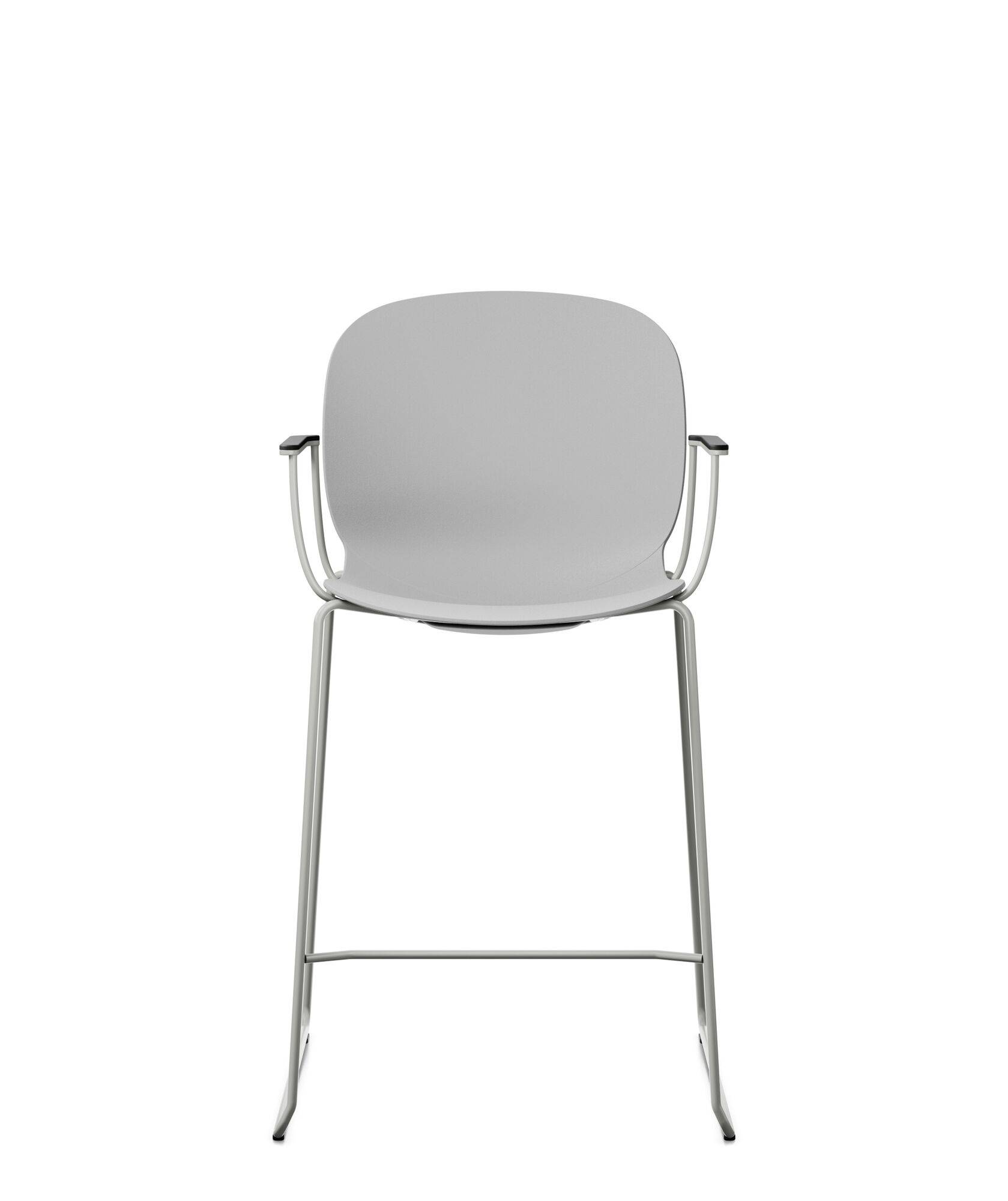 Chaise haute empilable avec accoudoirs et pieds luge acier Noor 6090