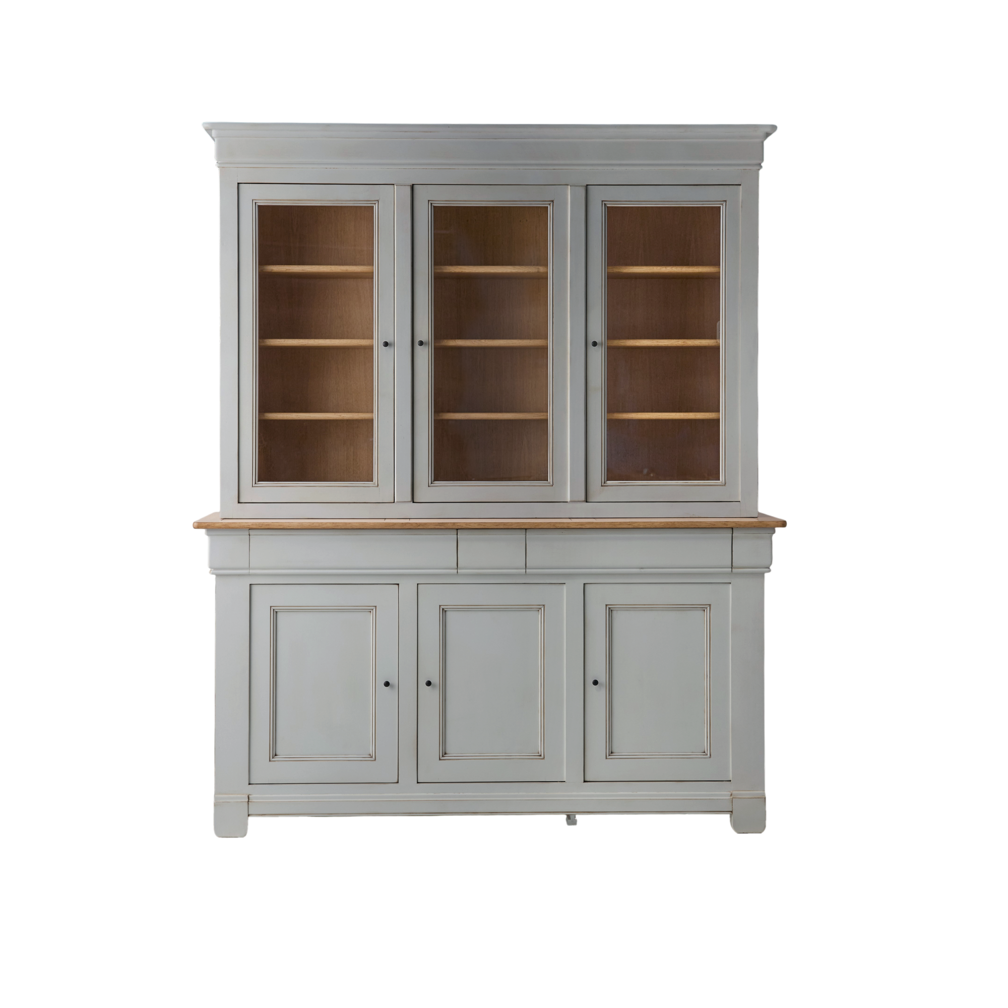 Buffet vaisselier bois massif 6 portes 3 tiroirs Embellie