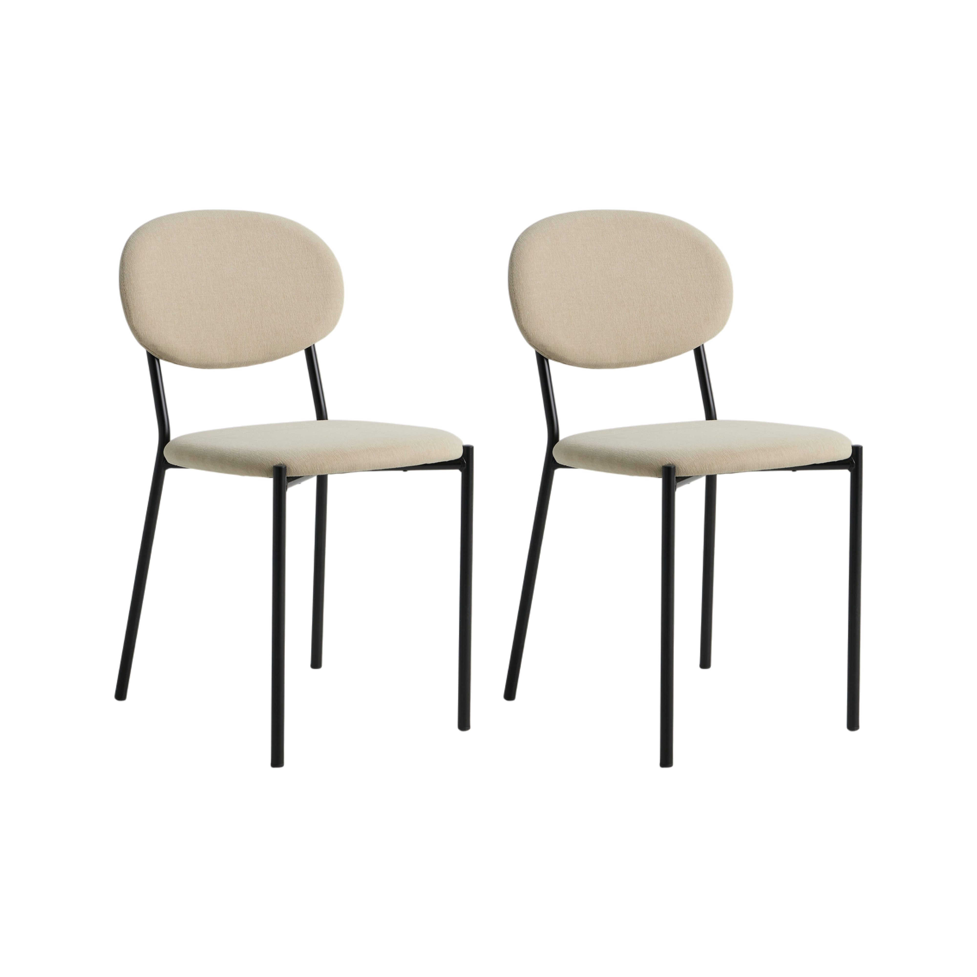 Lot de 2 chaises tissu pieds métal Sana - Image 1