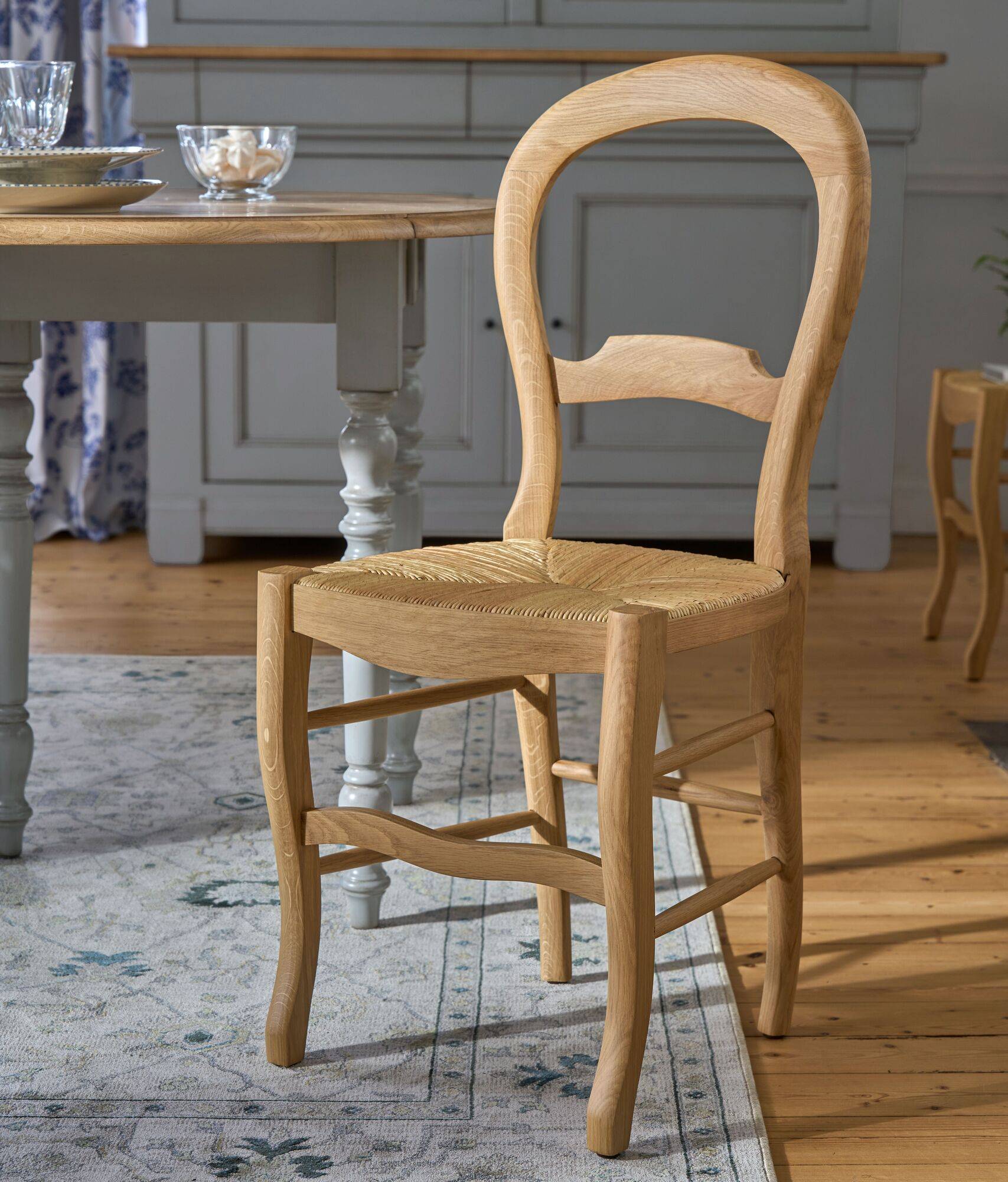 Lot de 2 chaises chêne massif et paille Cléa - Image 1