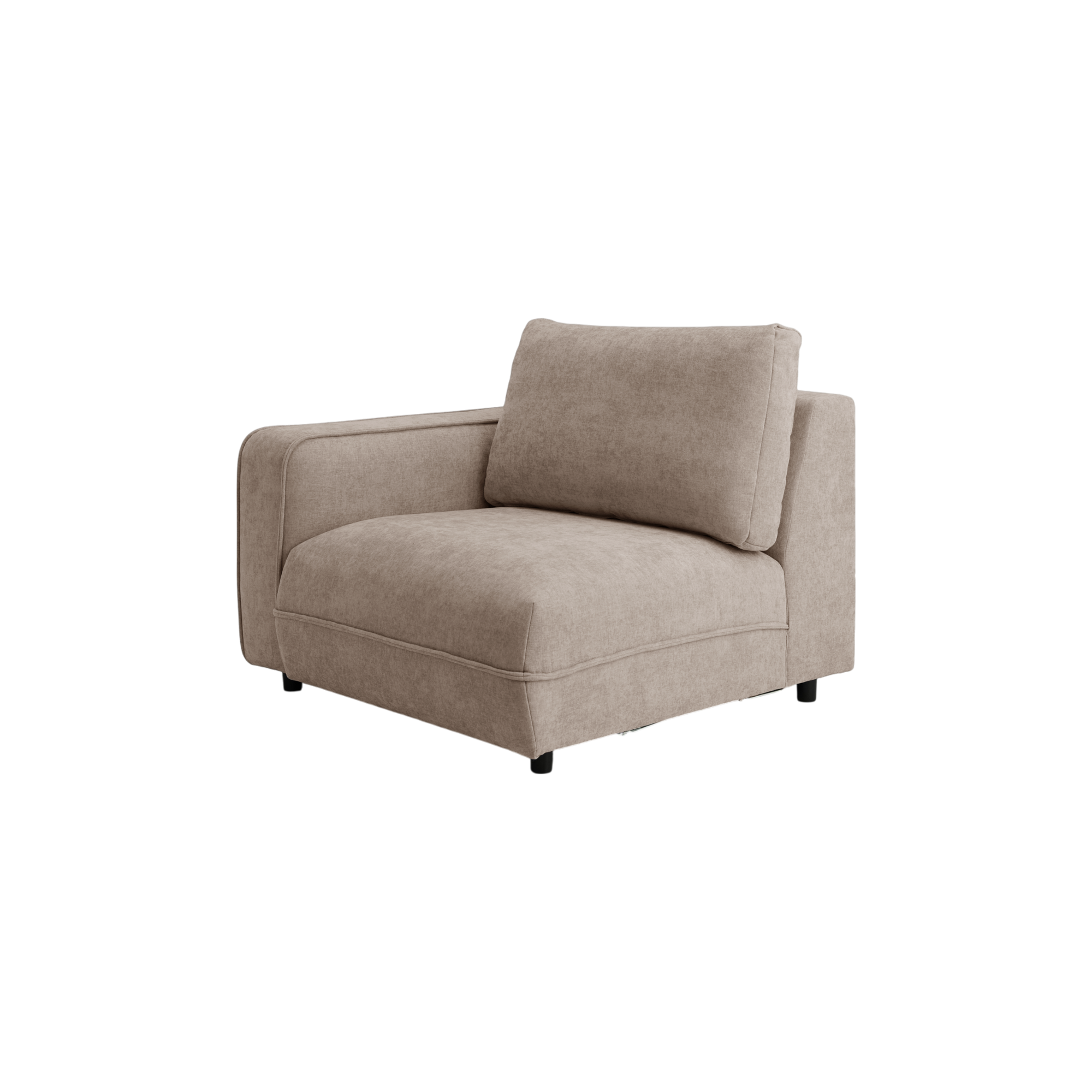 Chauffeuse avec accoudoir pour canapé modulable tissu Solenn