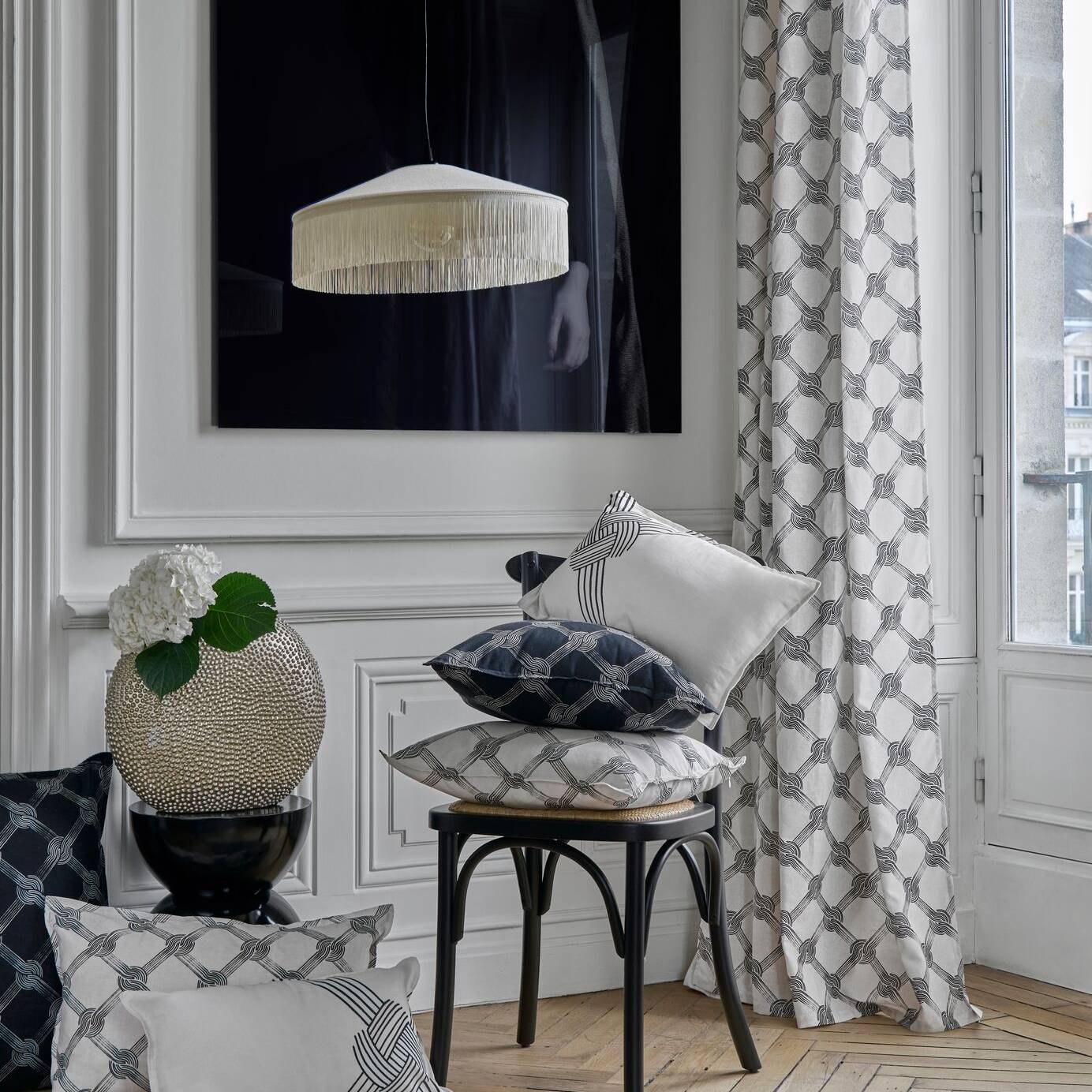 Lot de 2 rideaux coton lin Grand Hôtel