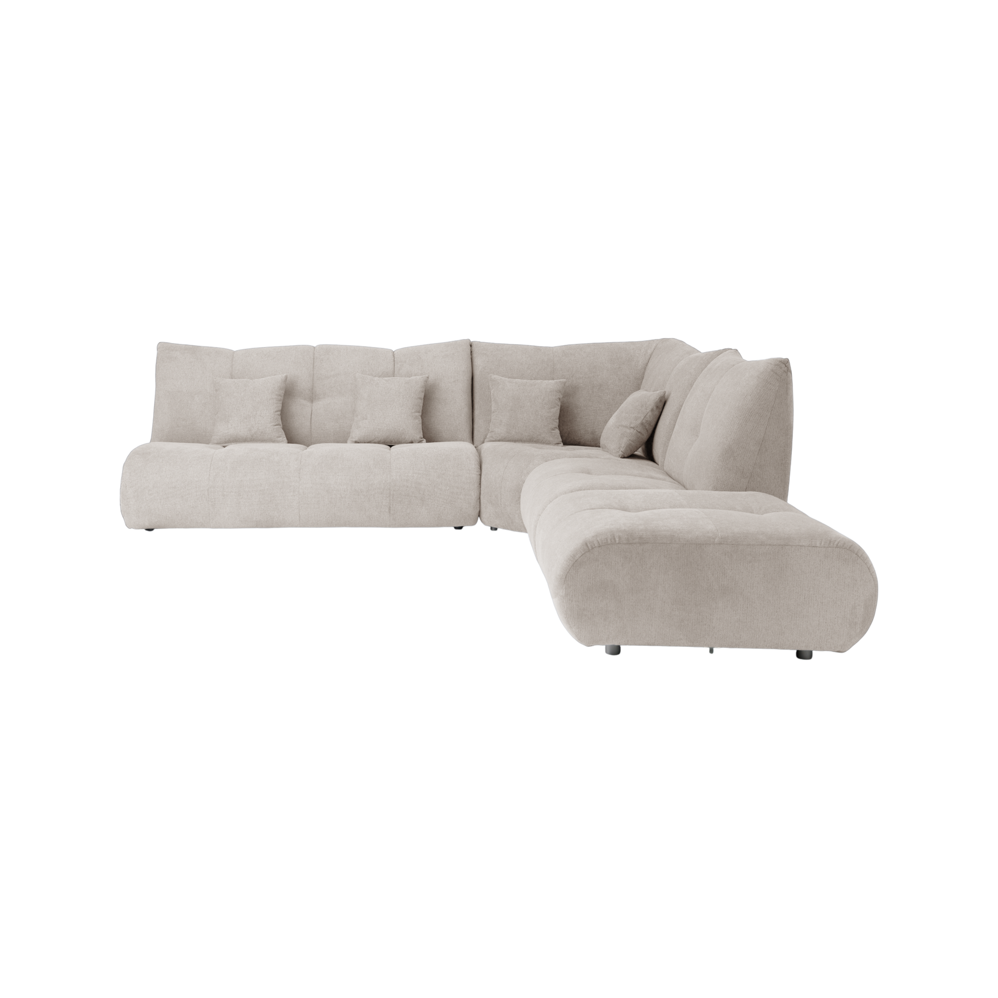 Canapé d'angle modulable tissu avec pouf Benny