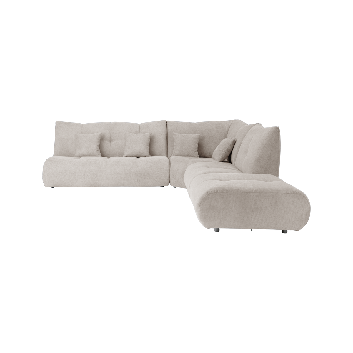 Canapé d'angle modulable tissu avec pouf Benny Canapé d'angle modulable tissu avec pouf Benny