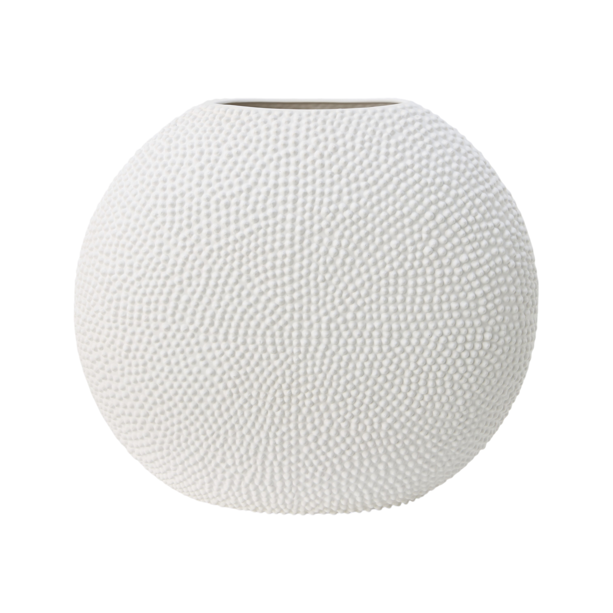 Vase céramique déco texturé blanc 45 cm Sila