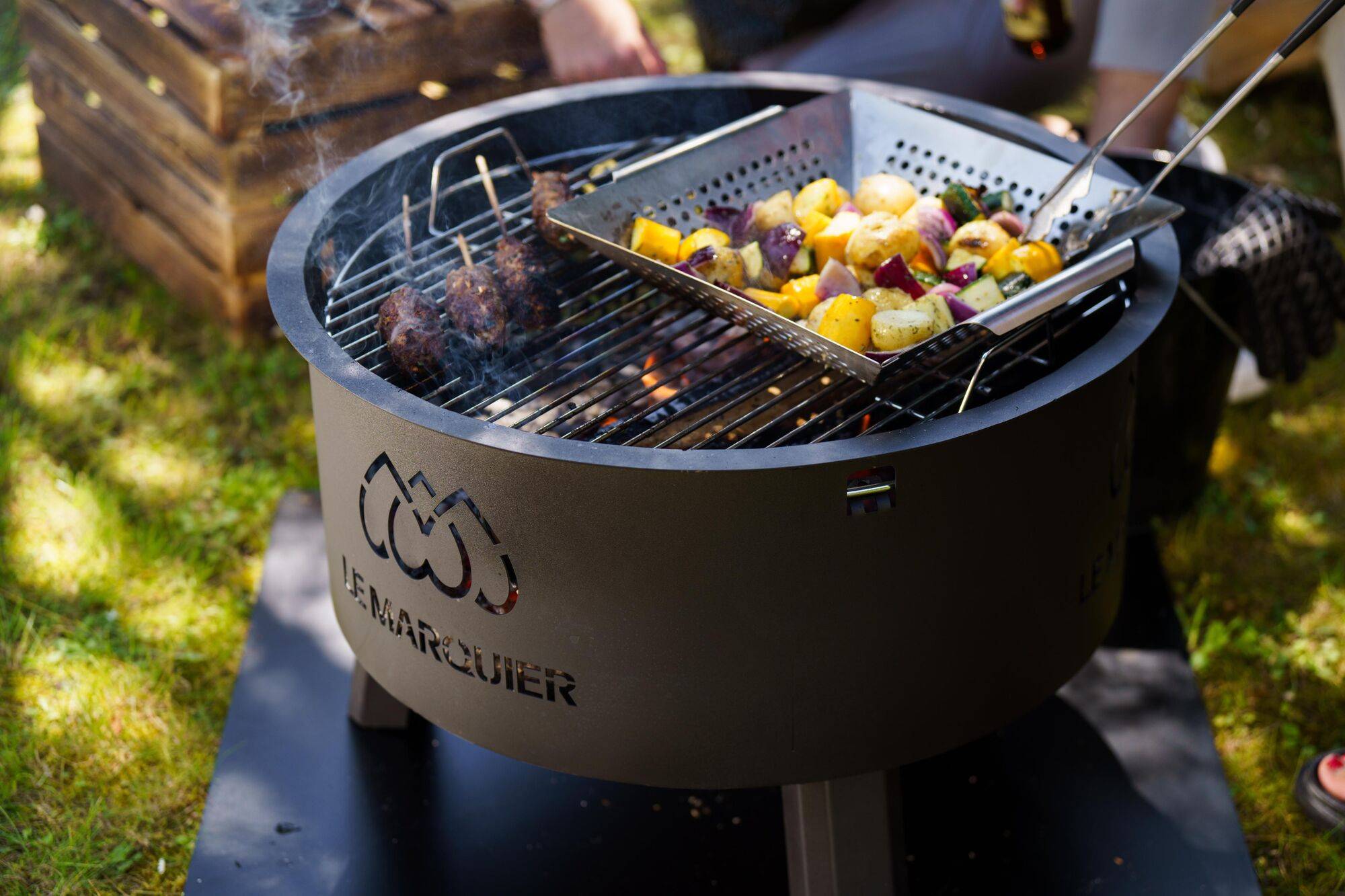 Brasero d'Extérieur avec Couvercle en Acier Ø 60 cm Original