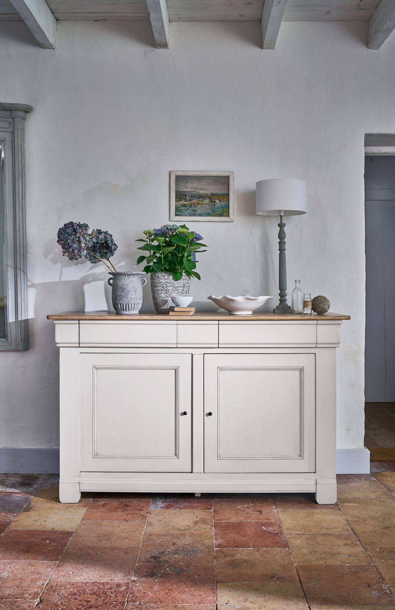 Buffet bois massif 2 portes 3 tiroirs Embellie - Image 1