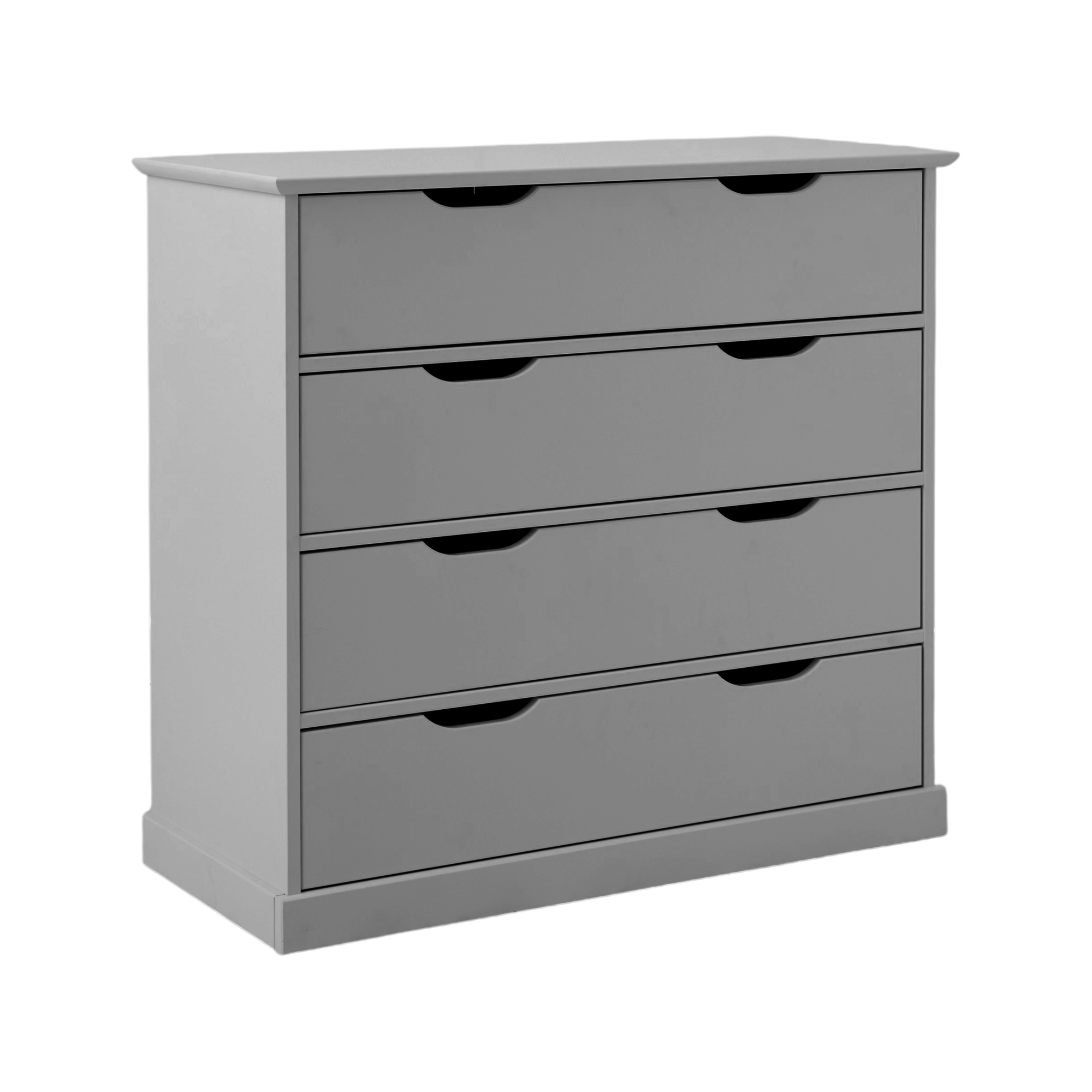 Commode 4 tiroirs bois Théa, Gris - Image 1