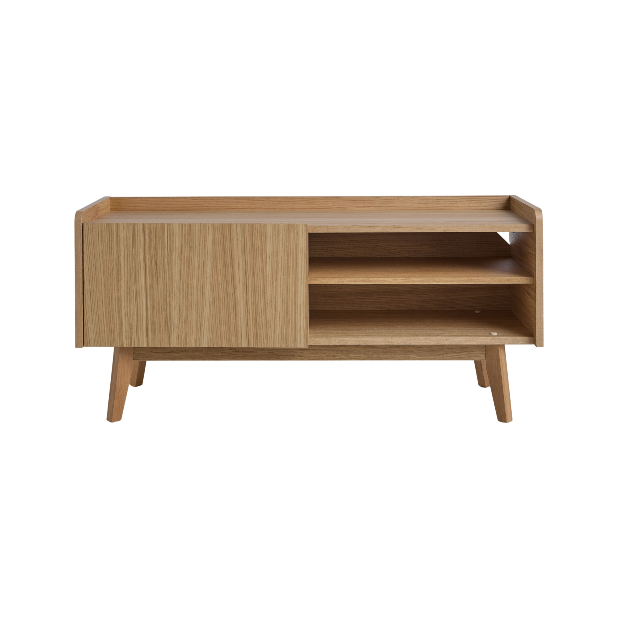 Meuble TV avec porte et niche bois Agatha