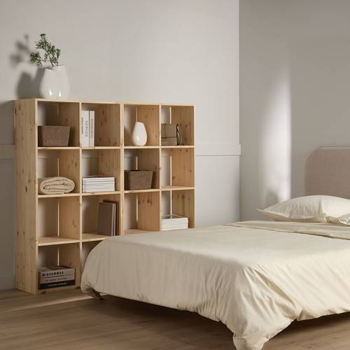 Etagère bois massif 16 cases Elio