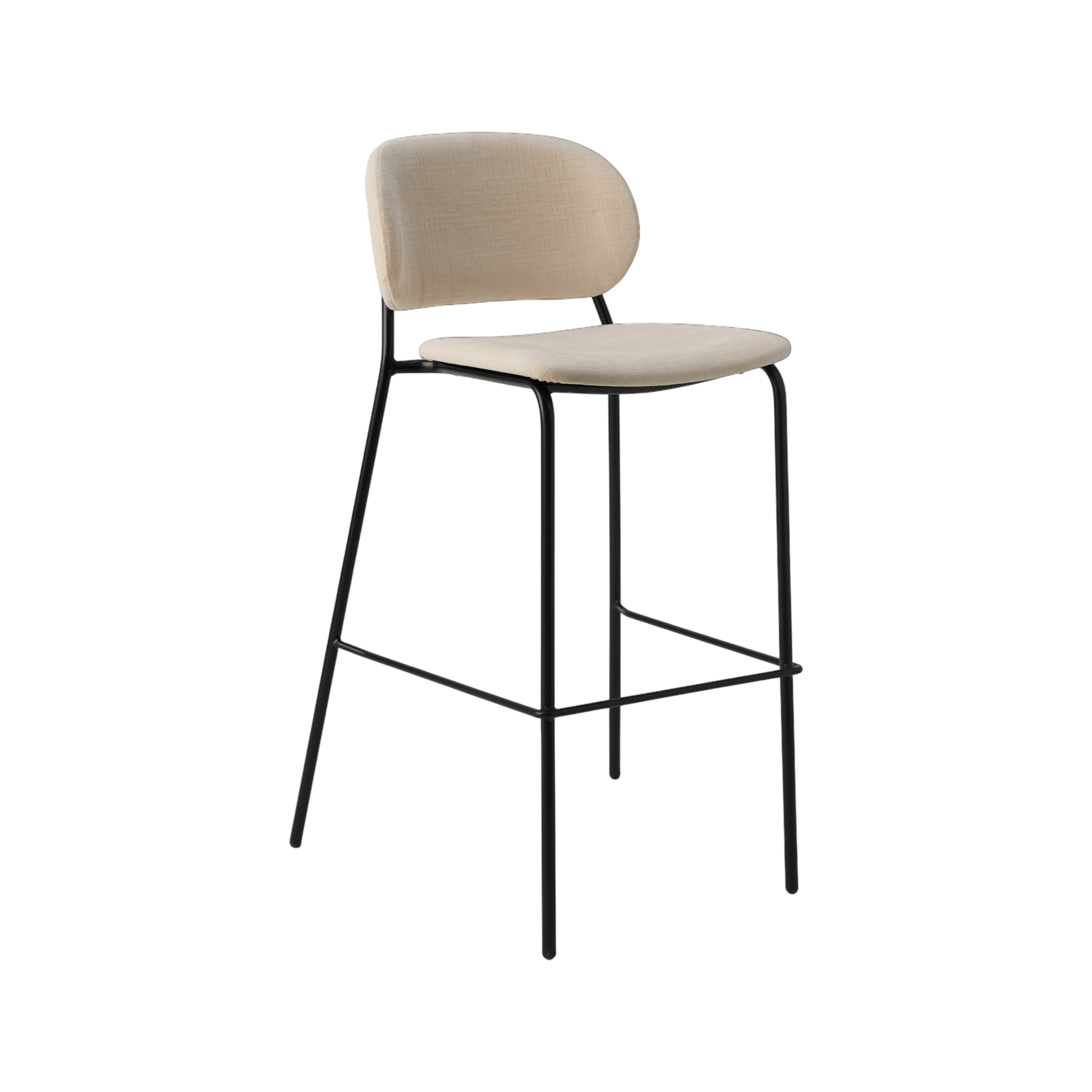 Chaise de bar tissu et bois pieds métal Sofia