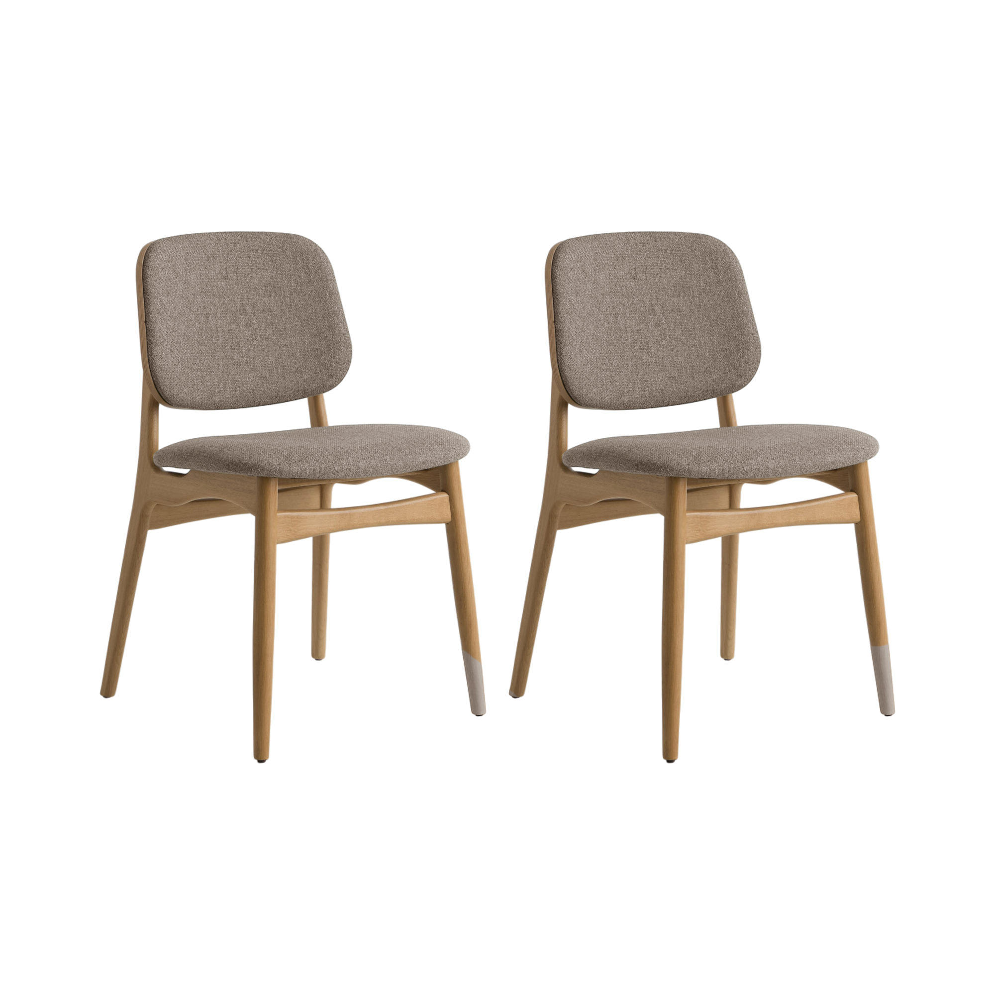 Lot de 2 chaises tissu et structure  bois clair Solane