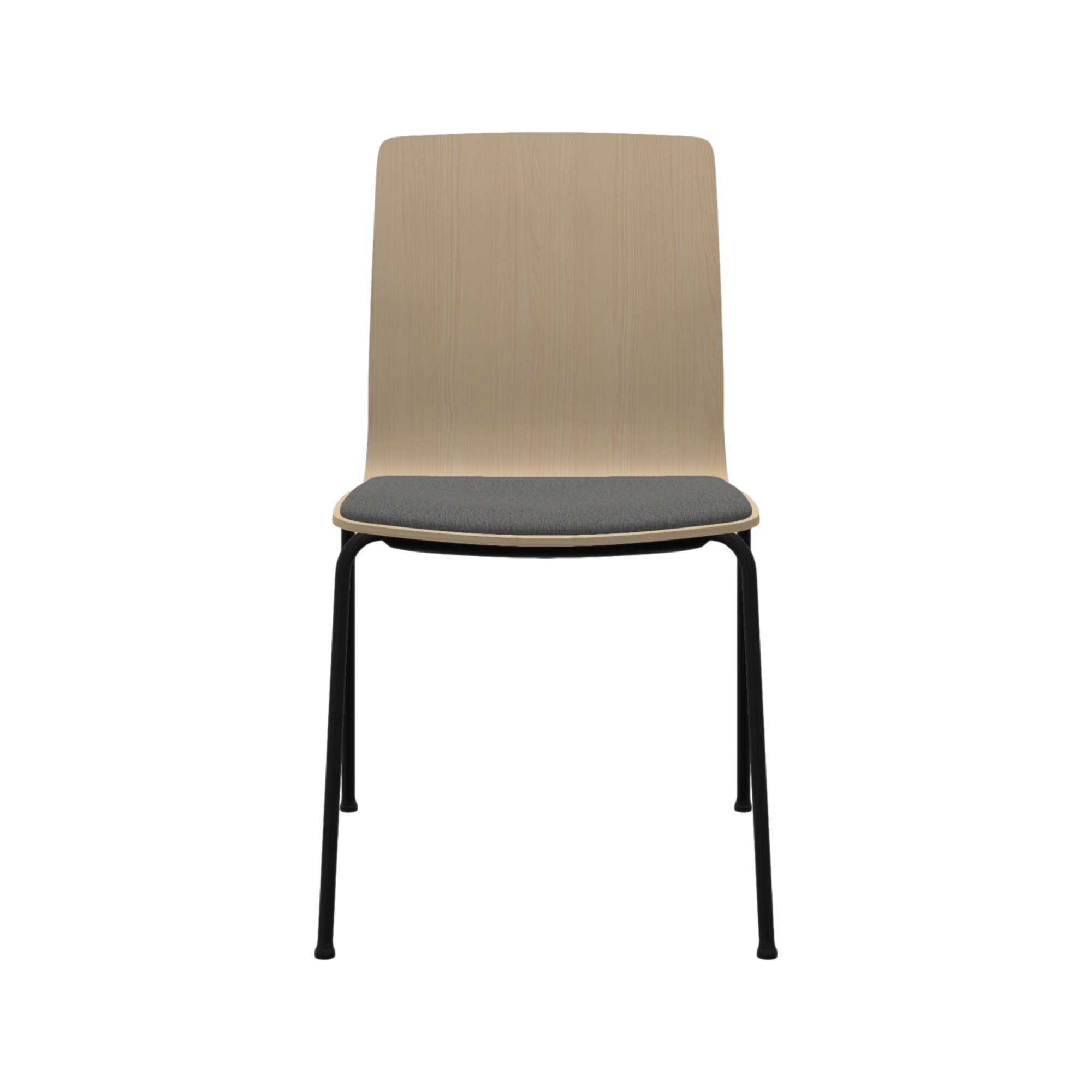 Chaise de bureau en bois avec assise capitonnée, Com K22H - Image 1