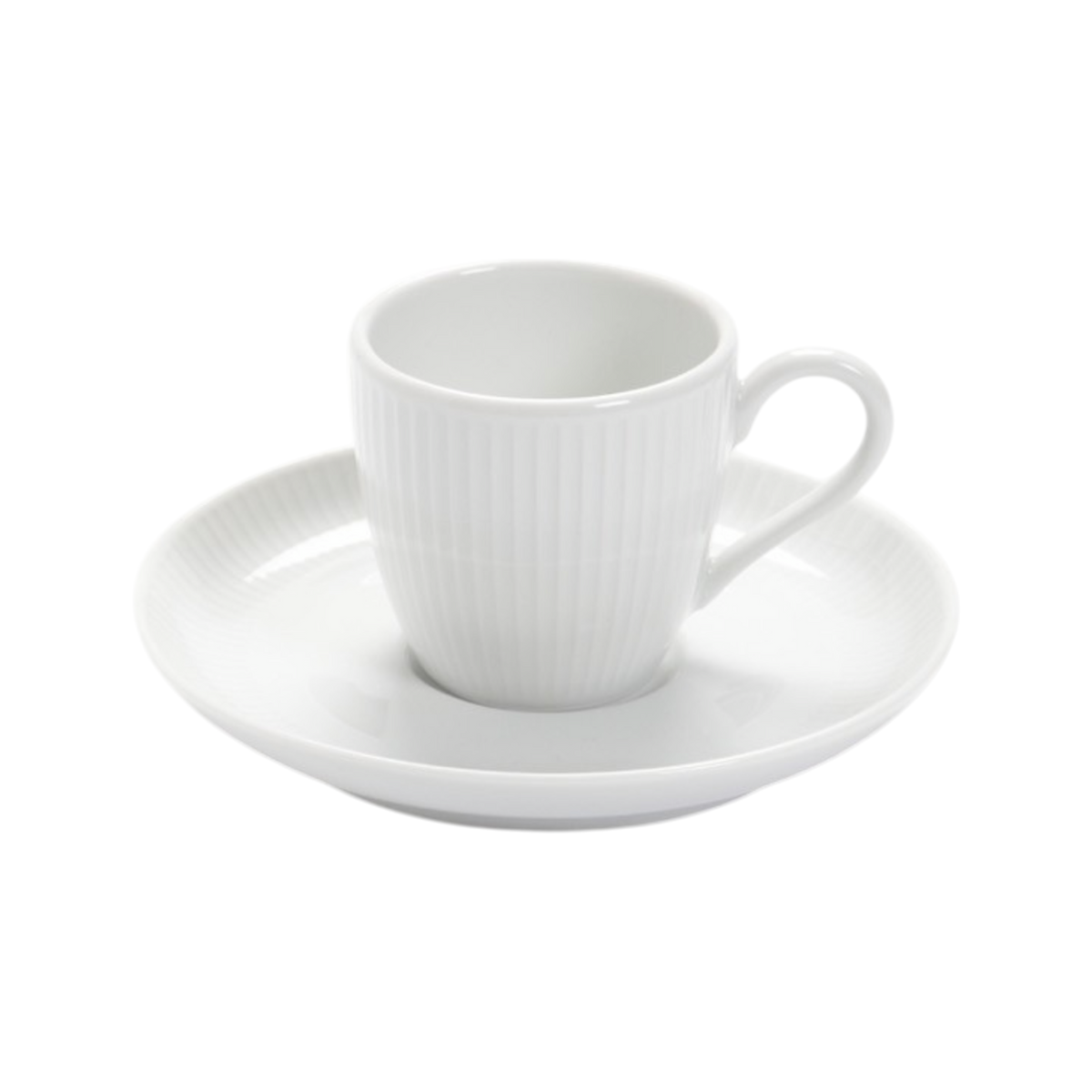 Lot de 6 Tasses à café et soucoupes Plissé Lot de 6 Tasses à café et soucoupes Plissé