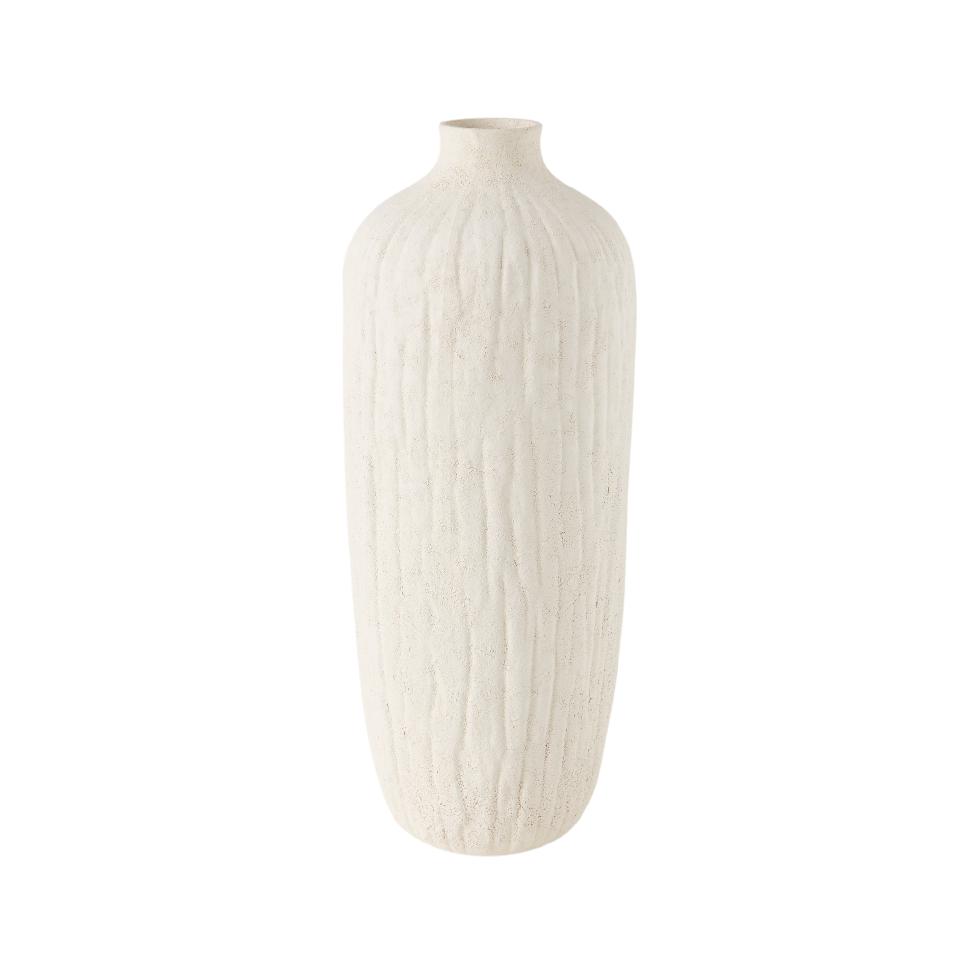 Grand vase céramique déco texturé blanc 36 cm Siméon