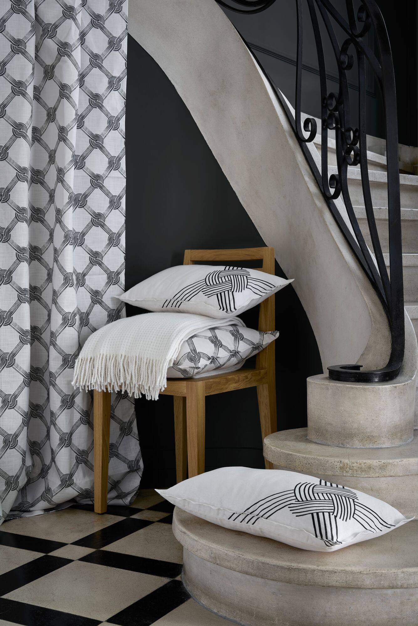 Plaid nid d'abeille coton polyester  recyclé Pazenn CAMIF