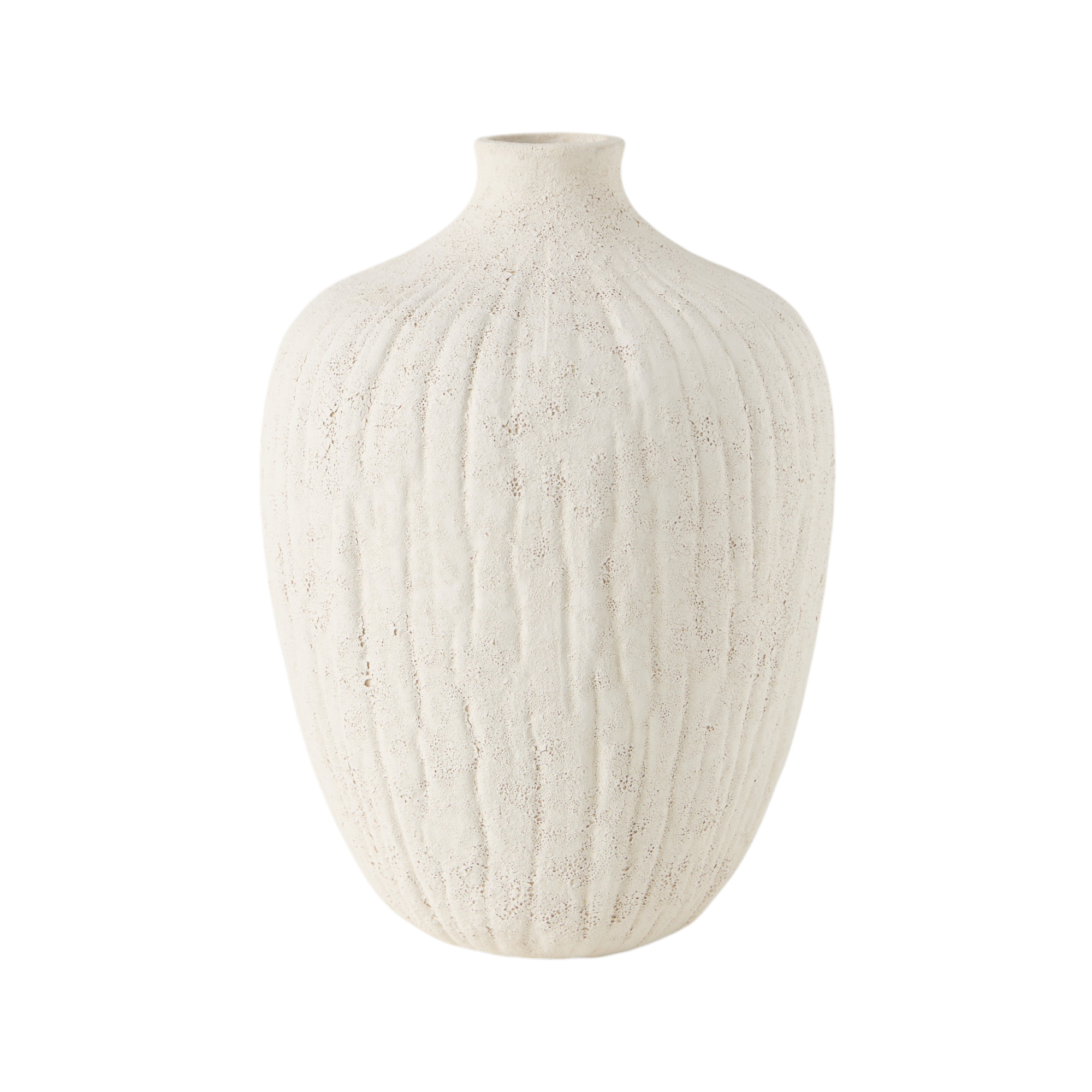 Vase céramique déco texturé blanc 26 cm Siméon