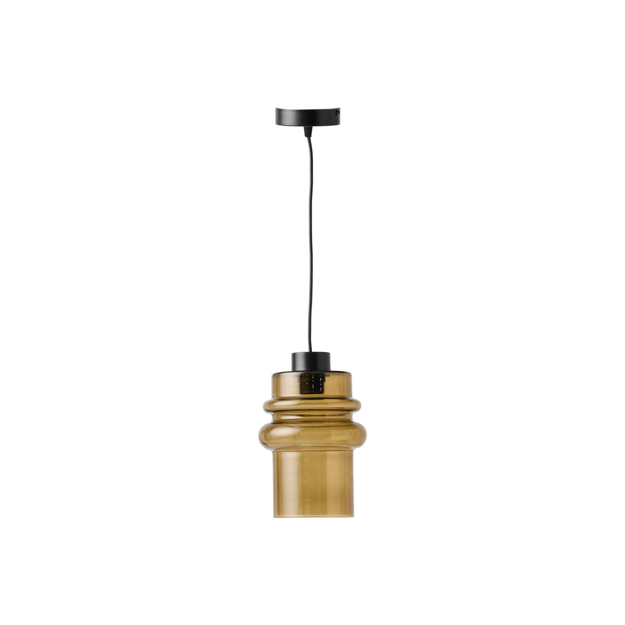 Suspension tube en verre brun fumé Cédric