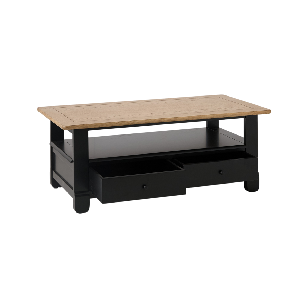 Table basse bois massif 2 tiroirs Embellie Table basse bois massif 2 tiroirs Embellie