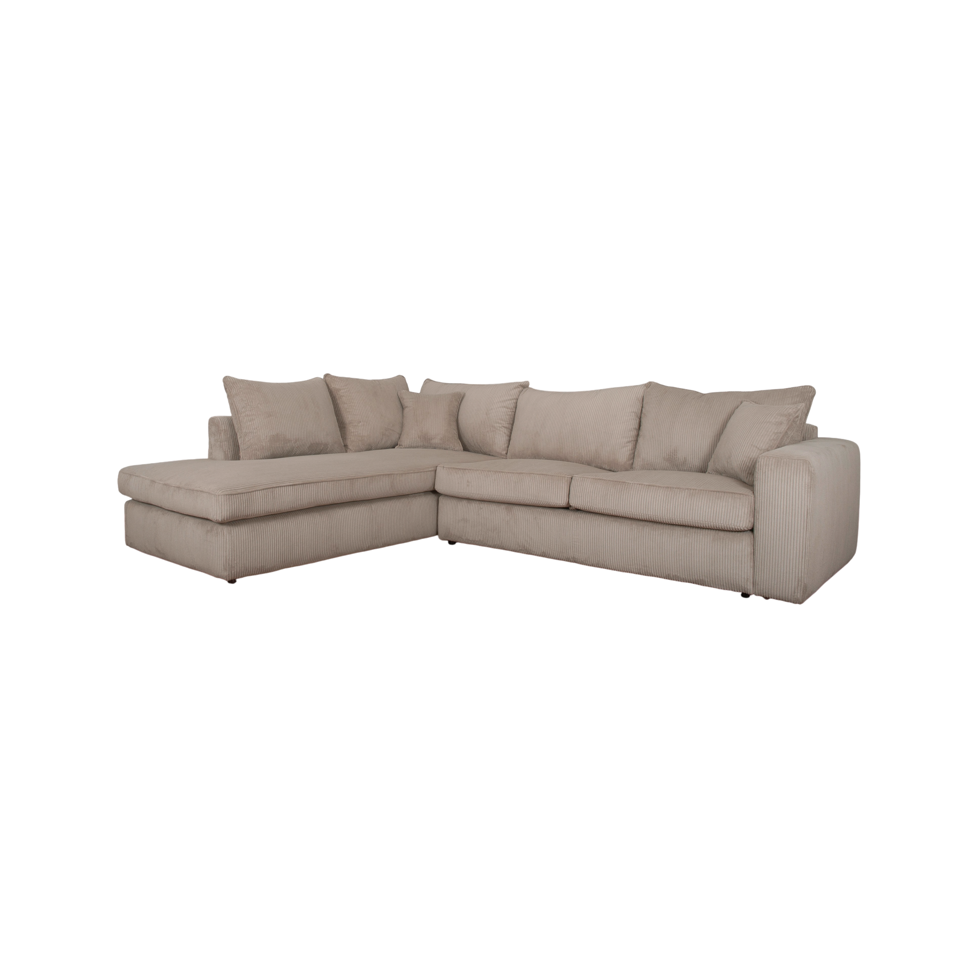 CAMIF Canap&eacute; d'angle convertible velours c&ocirc;tel&eacute; Otto 40 jours Taupe 