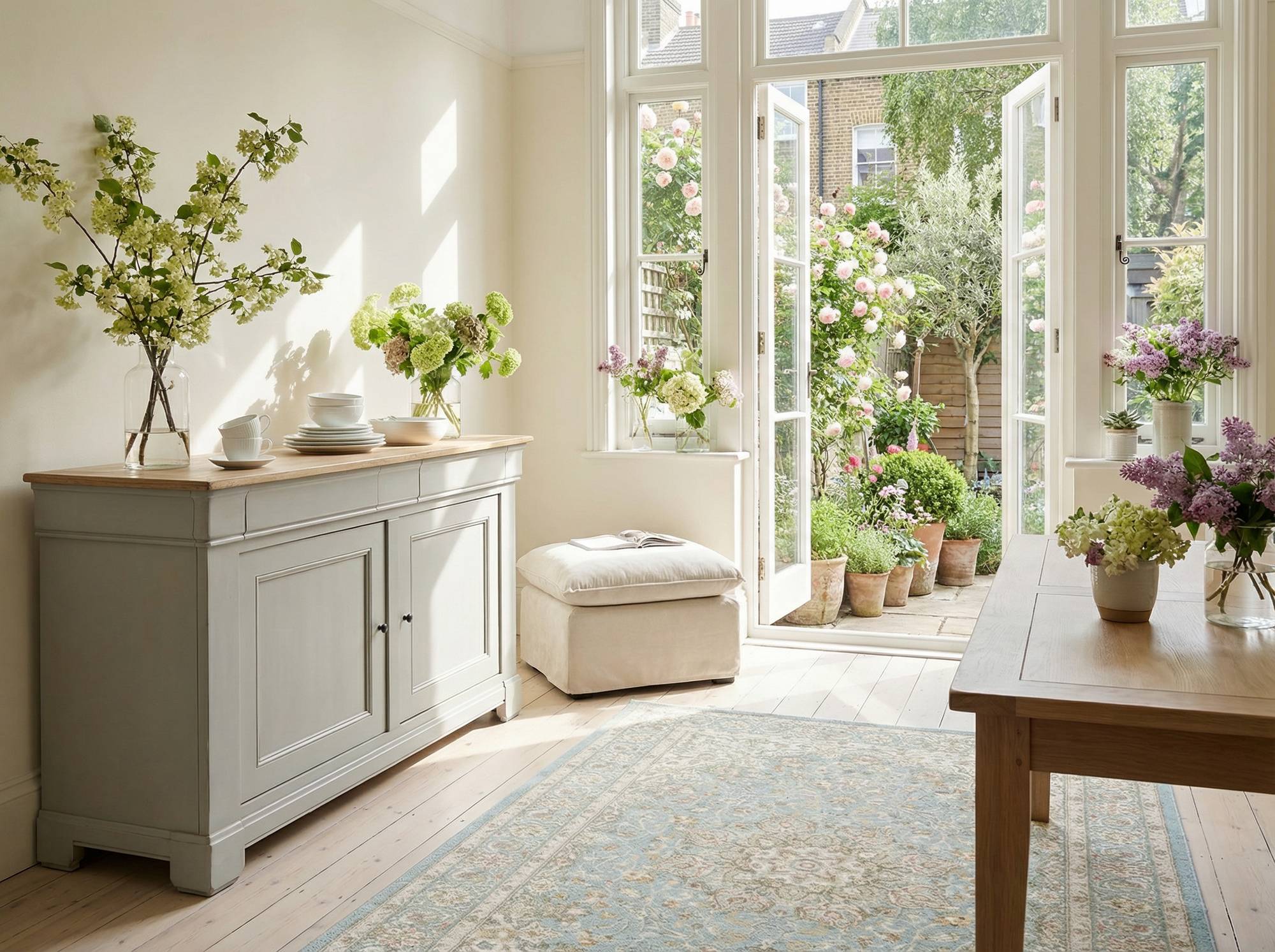 Buffet bois massif 2 portes 3 tiroirs Embellie - Image 1