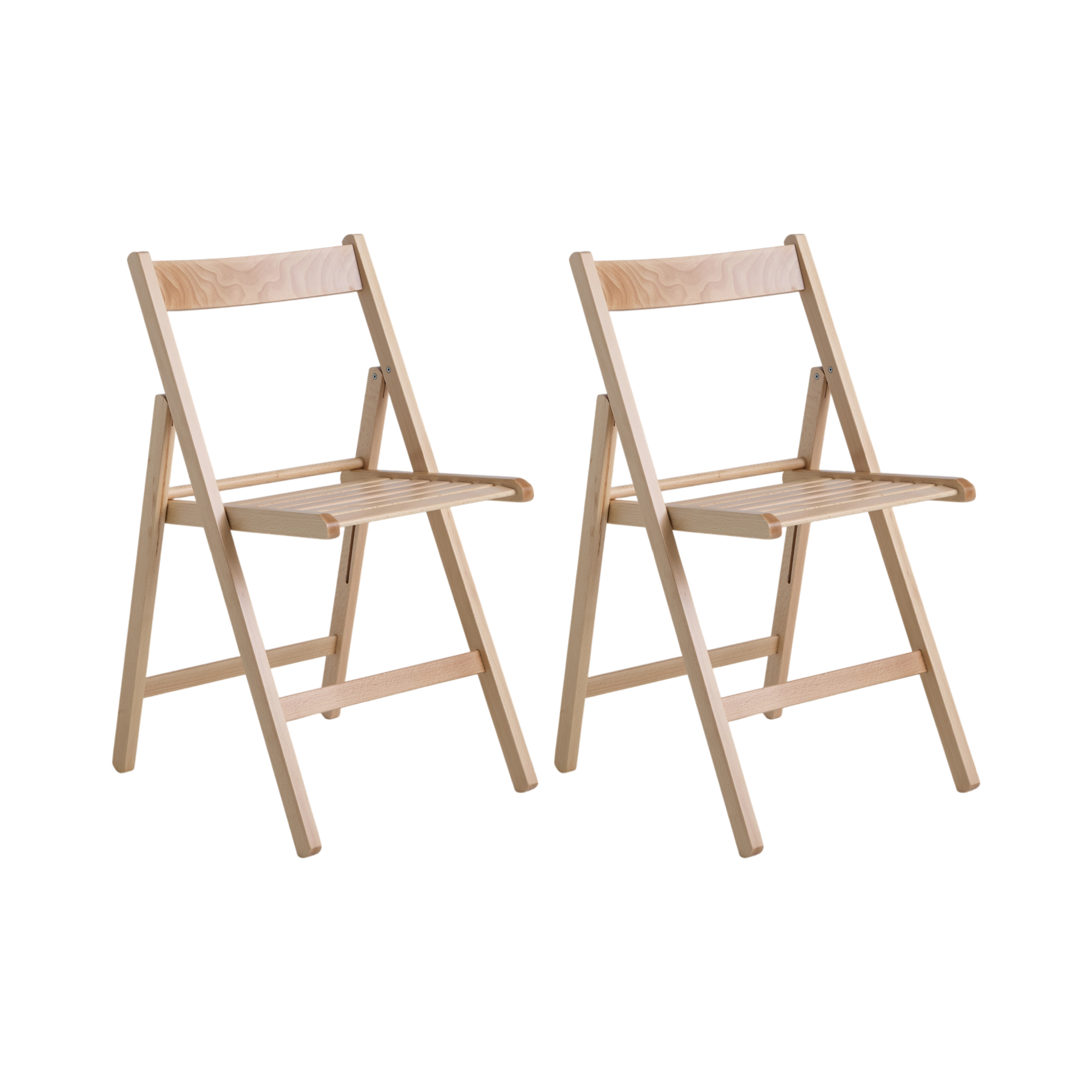 Lot de 2 chaises pliantes bois massif Selena