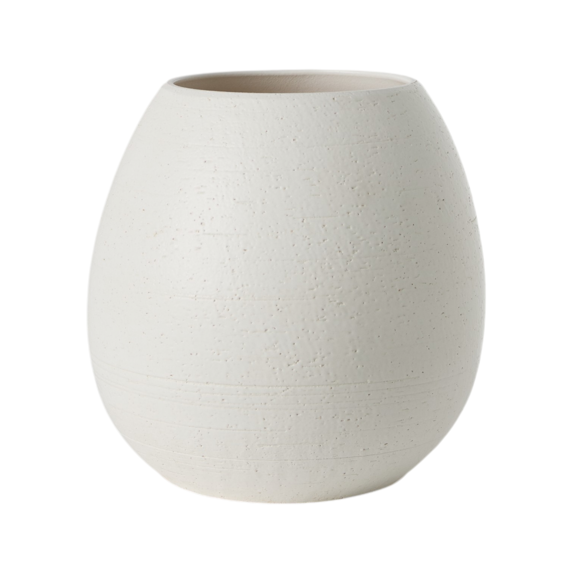 Cache pot rond en céramique 28cm MURANO blanc