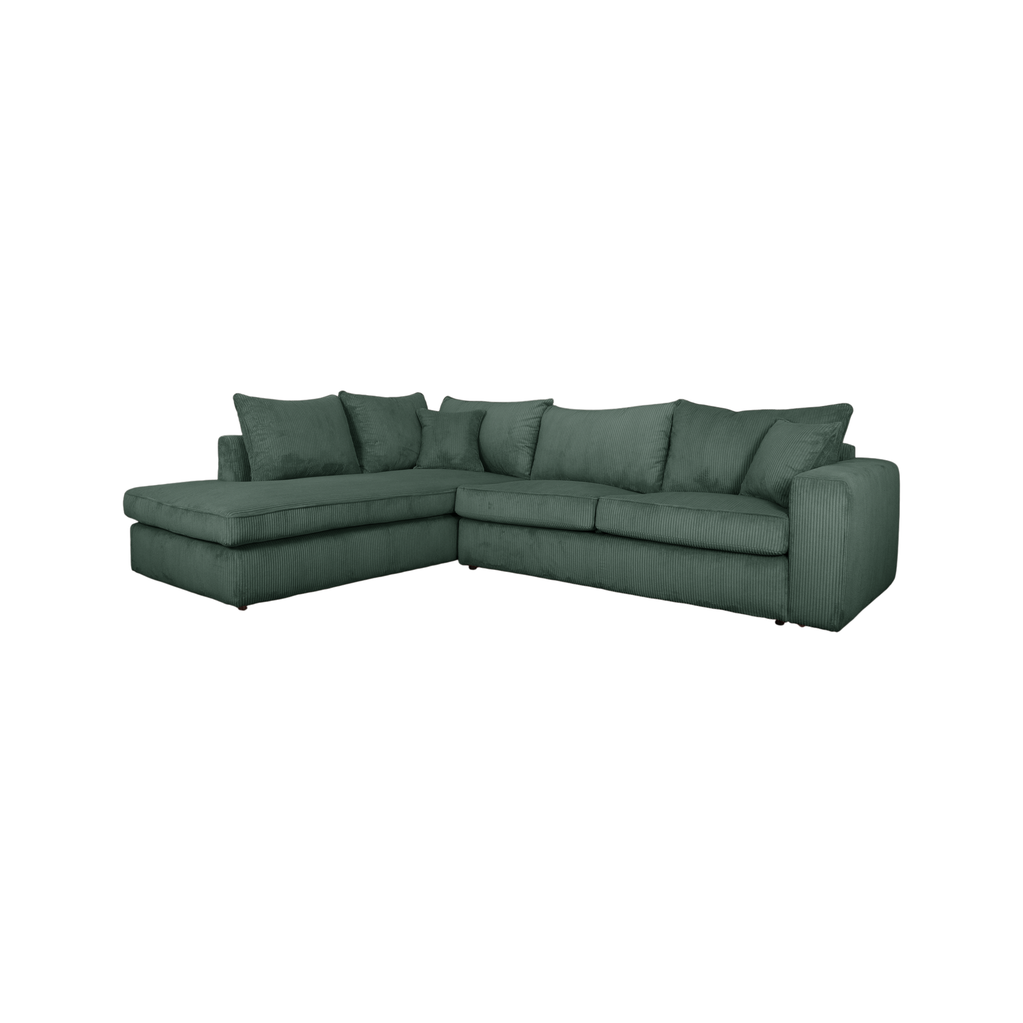 CAMIF Canap&eacute; d'angle convertible velours c&ocirc;tel&eacute; Otto 35 jours Vert 