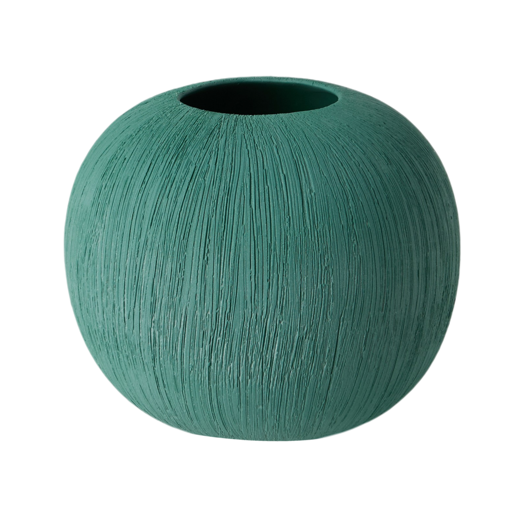 Vase céramique déco effet brossé vert 22 cm Sara - Image 1