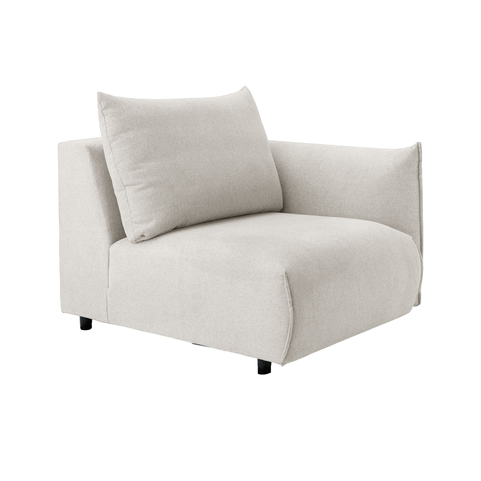 Chauffeuse avec accoudoir pour canapé modulable tissu Solal