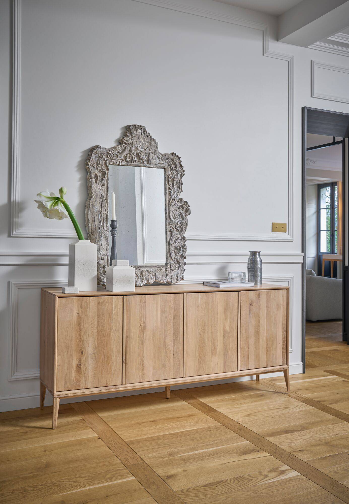 Buffet chêne massif 4 portes Charles