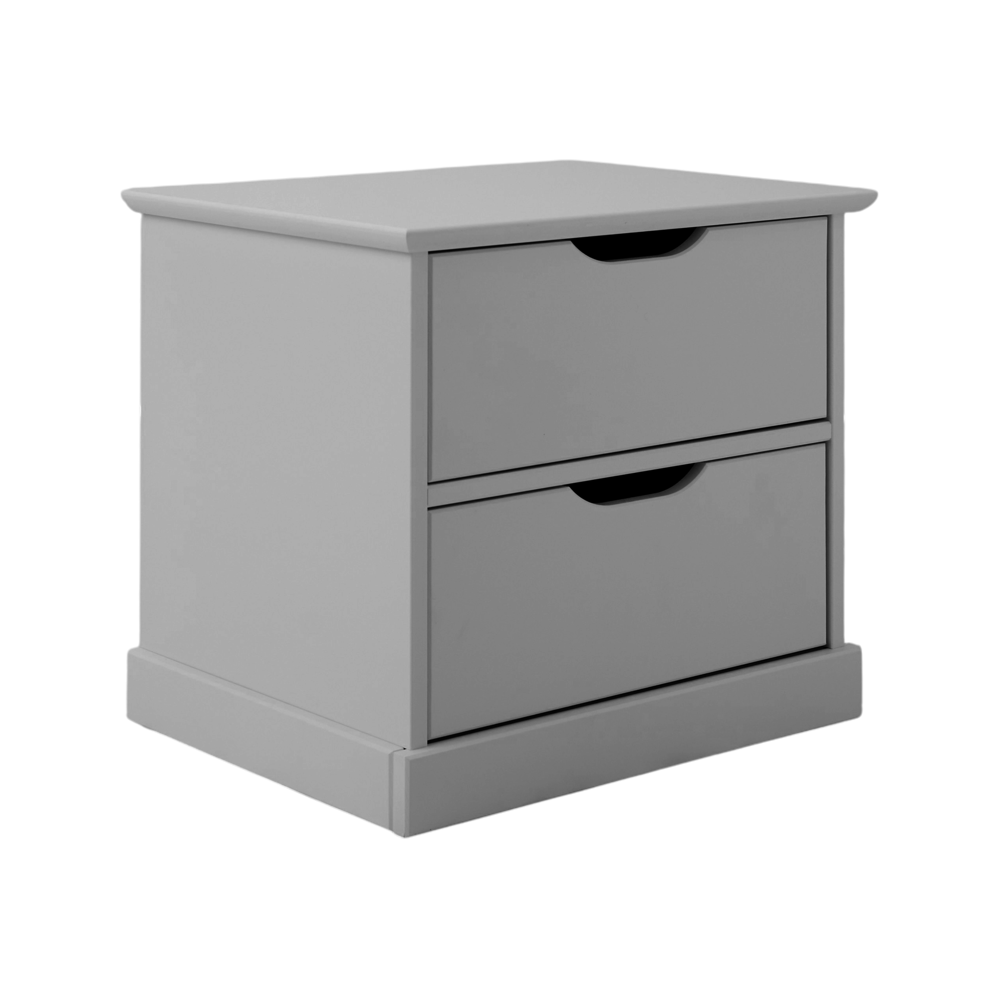 Table de chevet 2 tiroirs  bois Théa, Gris
