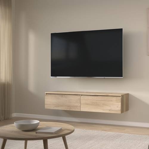Meuble TV décor bois 2 tiroirs Pedro