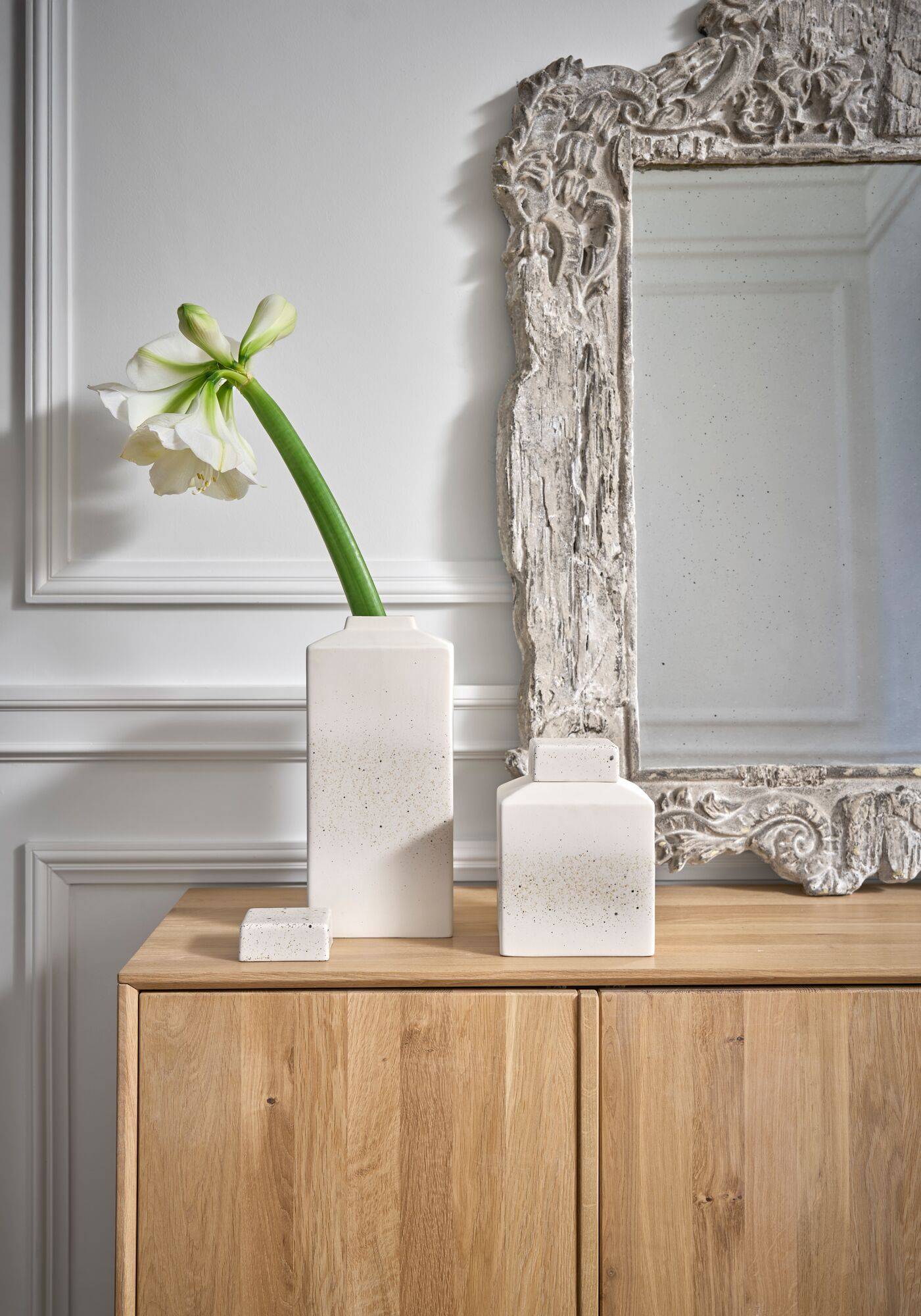 Boîte céramique déco moucheté 36 cm Sélène - Image 1