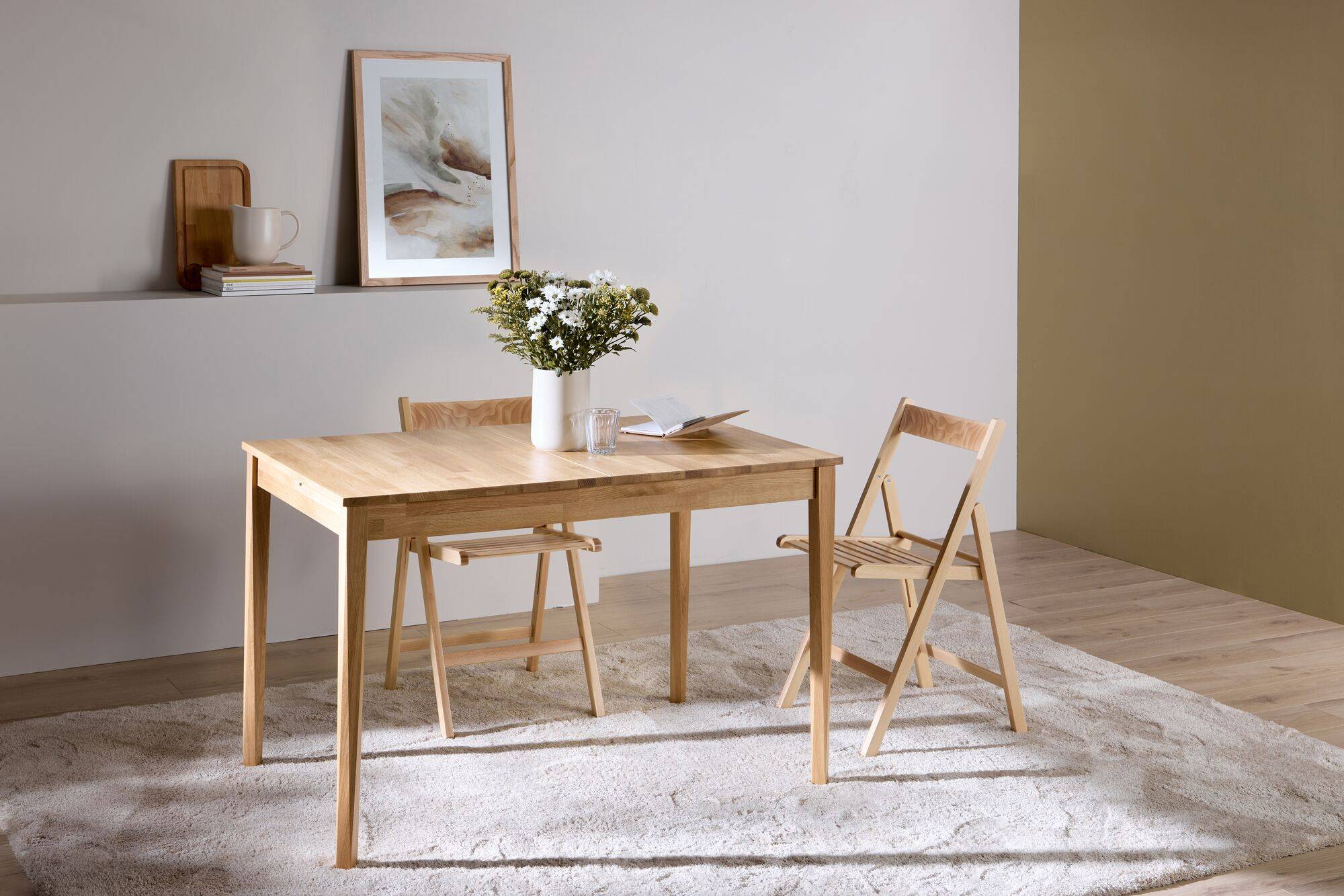 Table à manger rectangulaire extensible  bois 4 à 6 personnes Alexane - Image 1