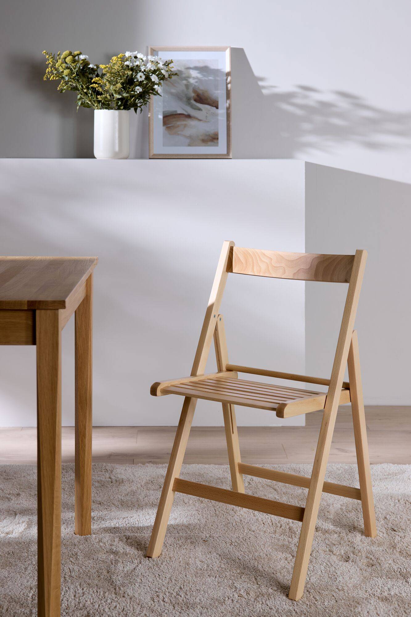 Lot de 2 chaises pliantes bois massif  Selena - Image 1