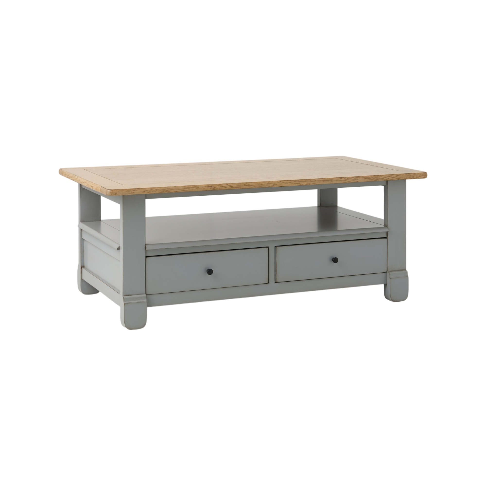Table basse bois massif 2 tiroirs Embellie CAMIF