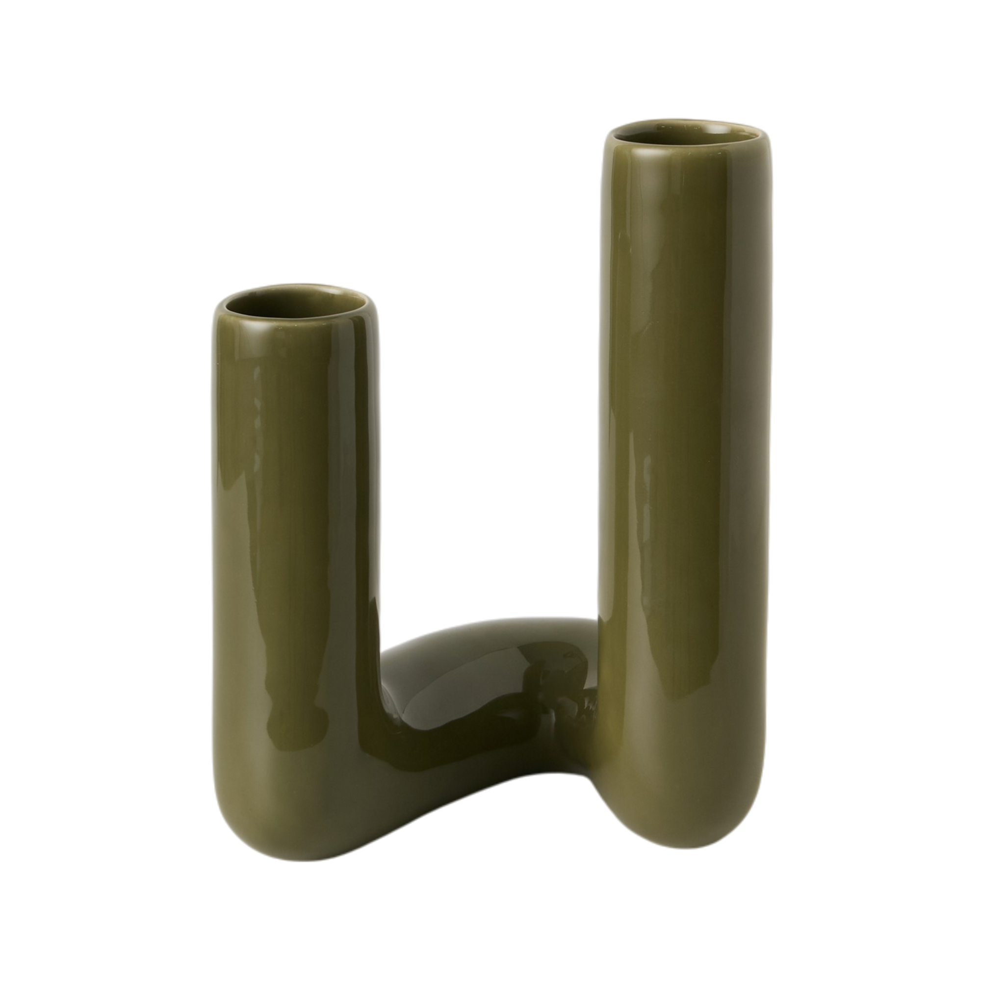 Double soliflore céramique kaki 27 cm Shilo - Image 1