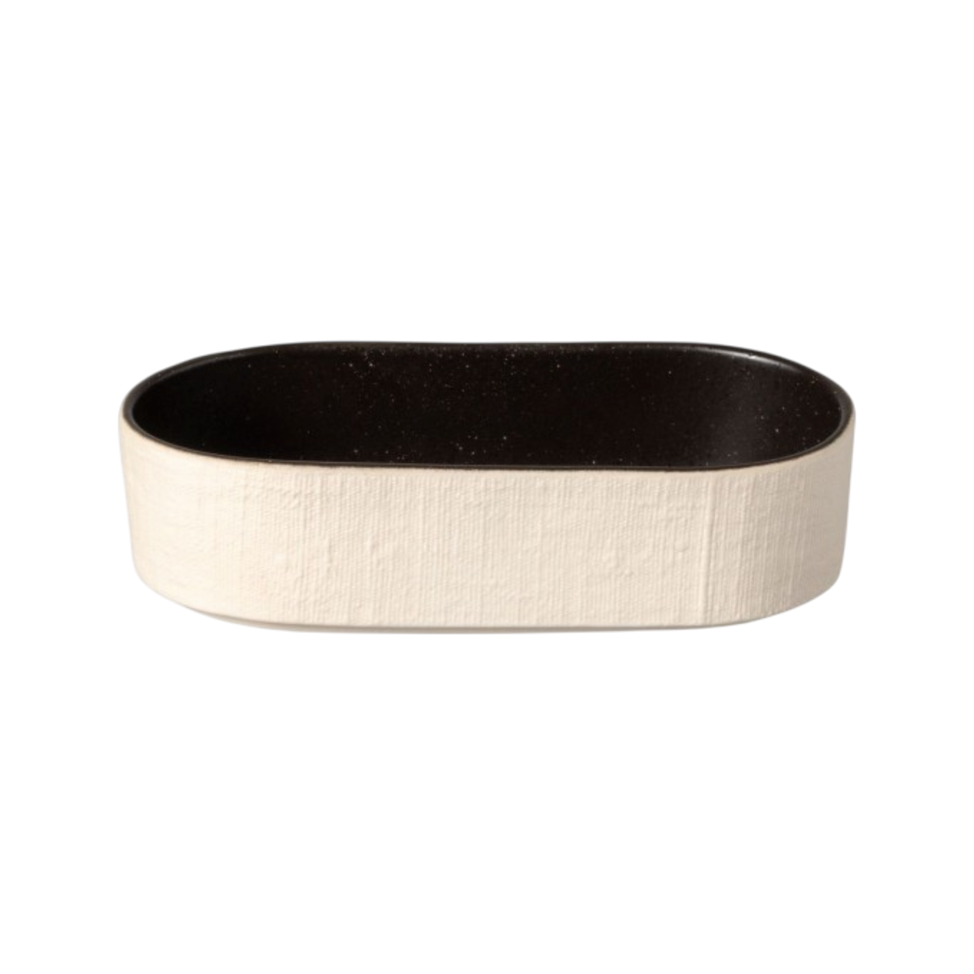 Plateau creux ovale grès déco 19 cm Notos