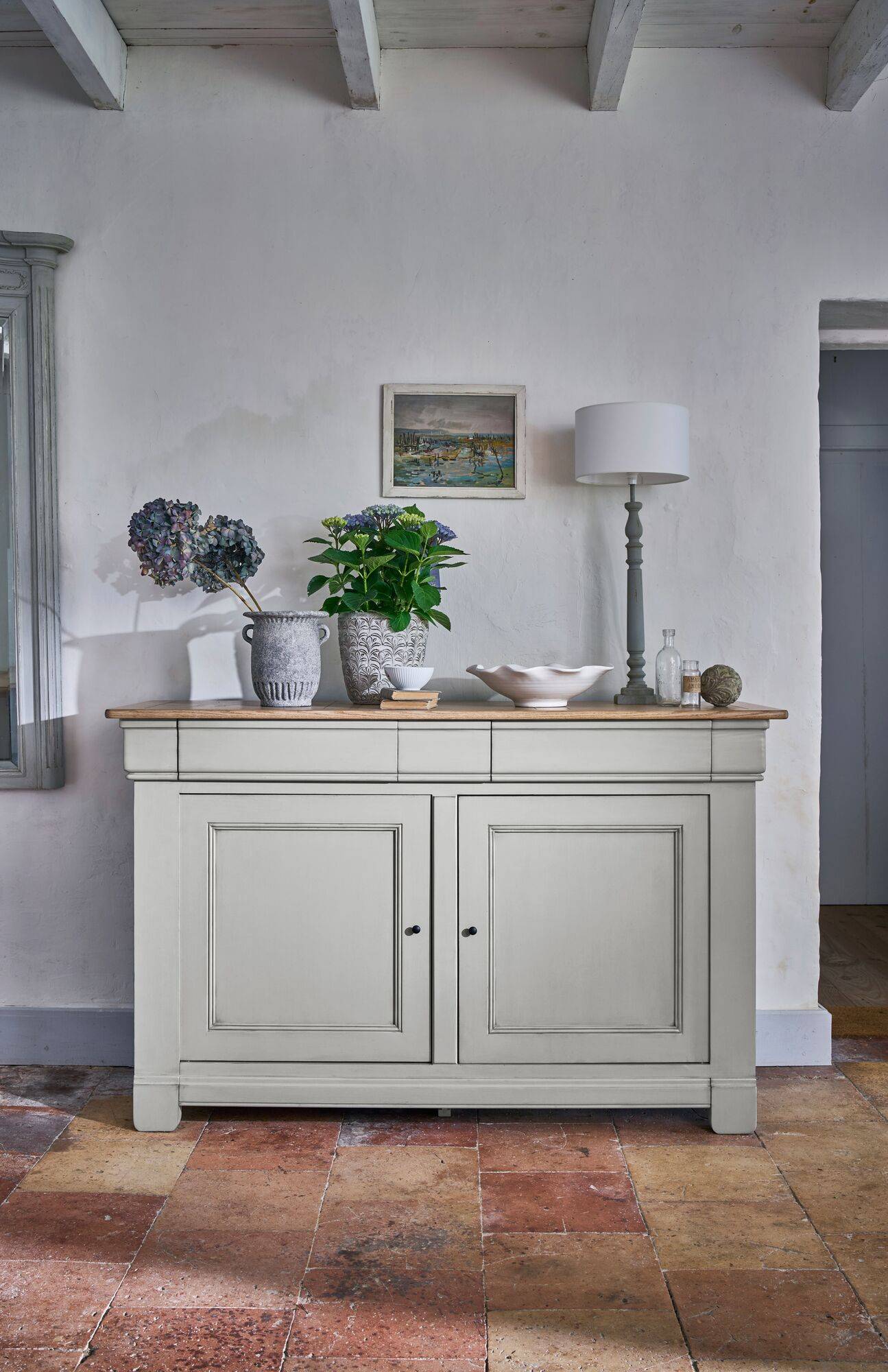 Buffet bois massif 2 portes 3 tiroirs Embellie - Image 1
