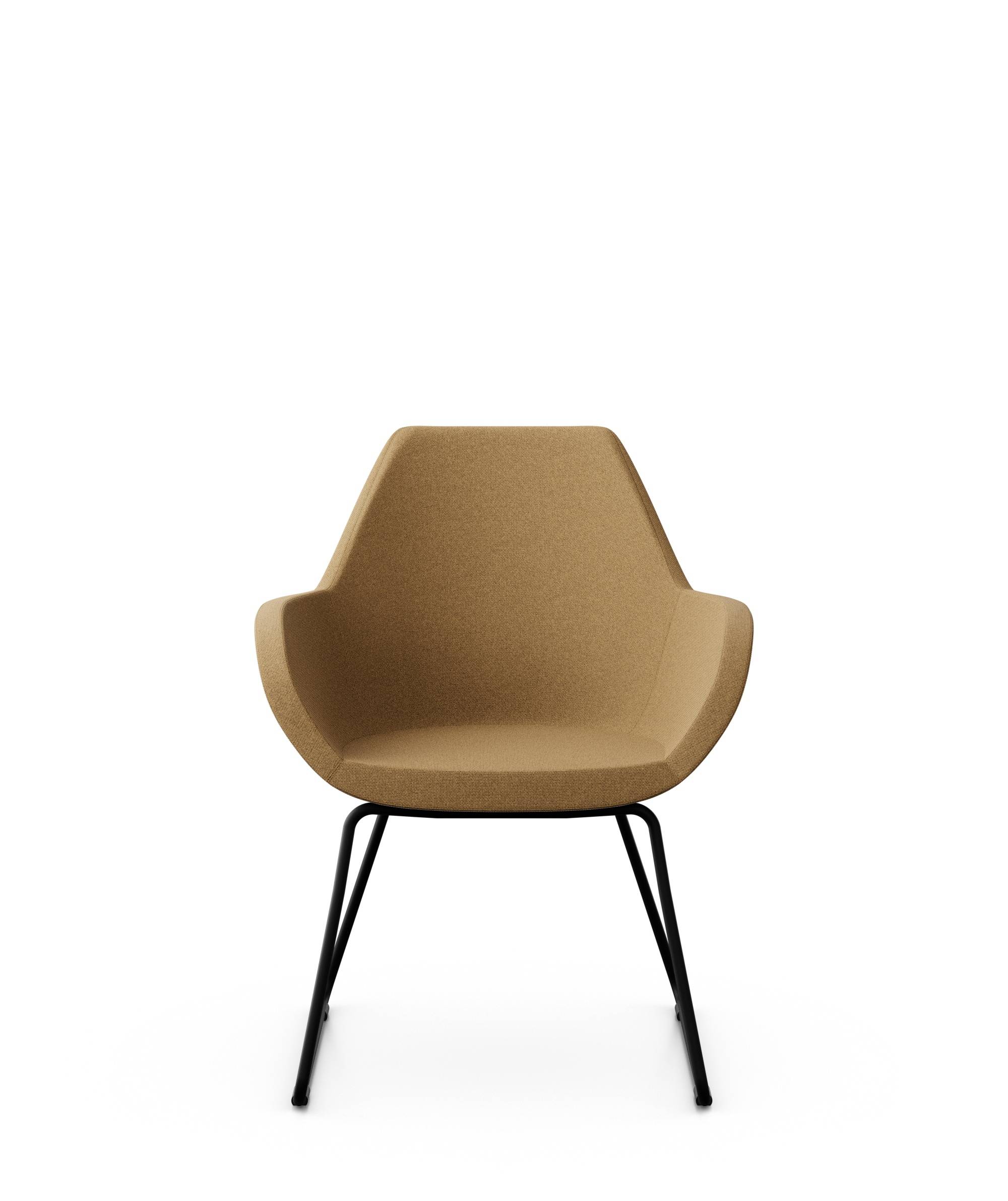Fauteuil entièrement capitonné pieds luge Fan 10V - Image 1