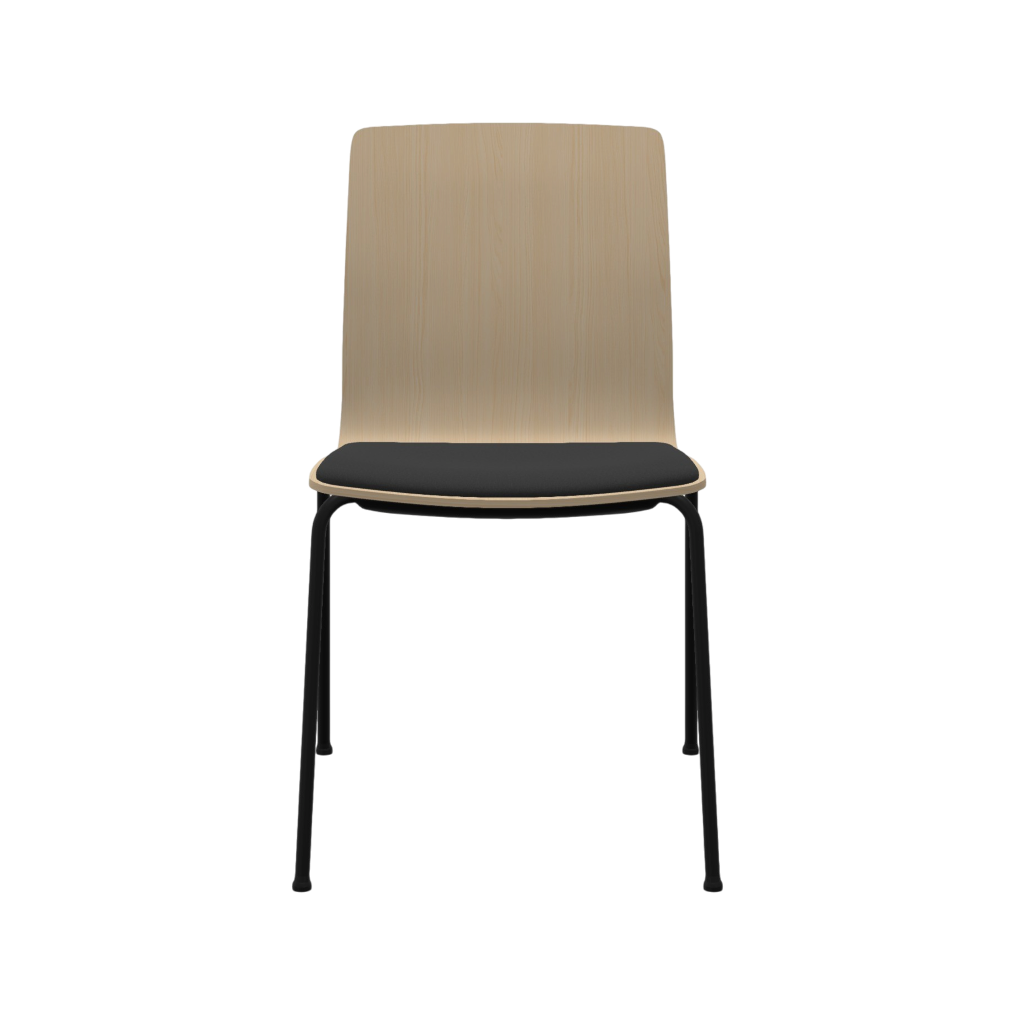 Chaise de bureau en bois avec assise capitonnée, Com K22H - Image 1