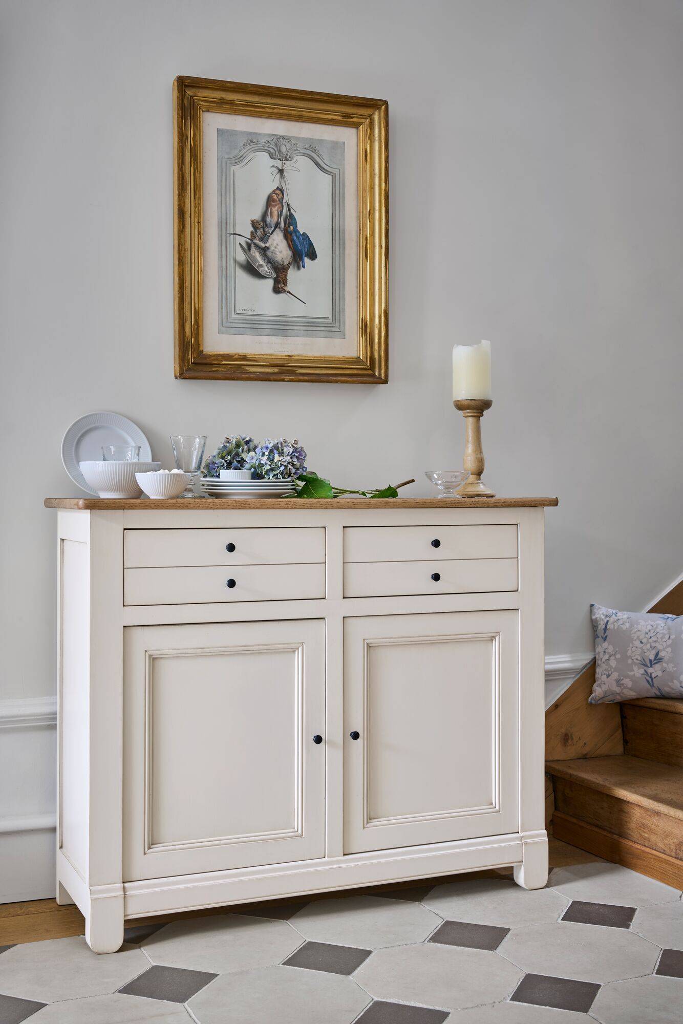 Desserte bois massif 2 portes 2 tiroirs Embellie - Image 1