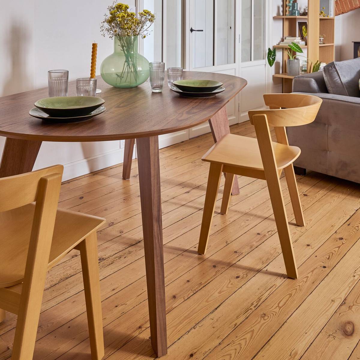 Lot de 2 chaises bois massif Teva Lot de 2 chaises bois massif Teva