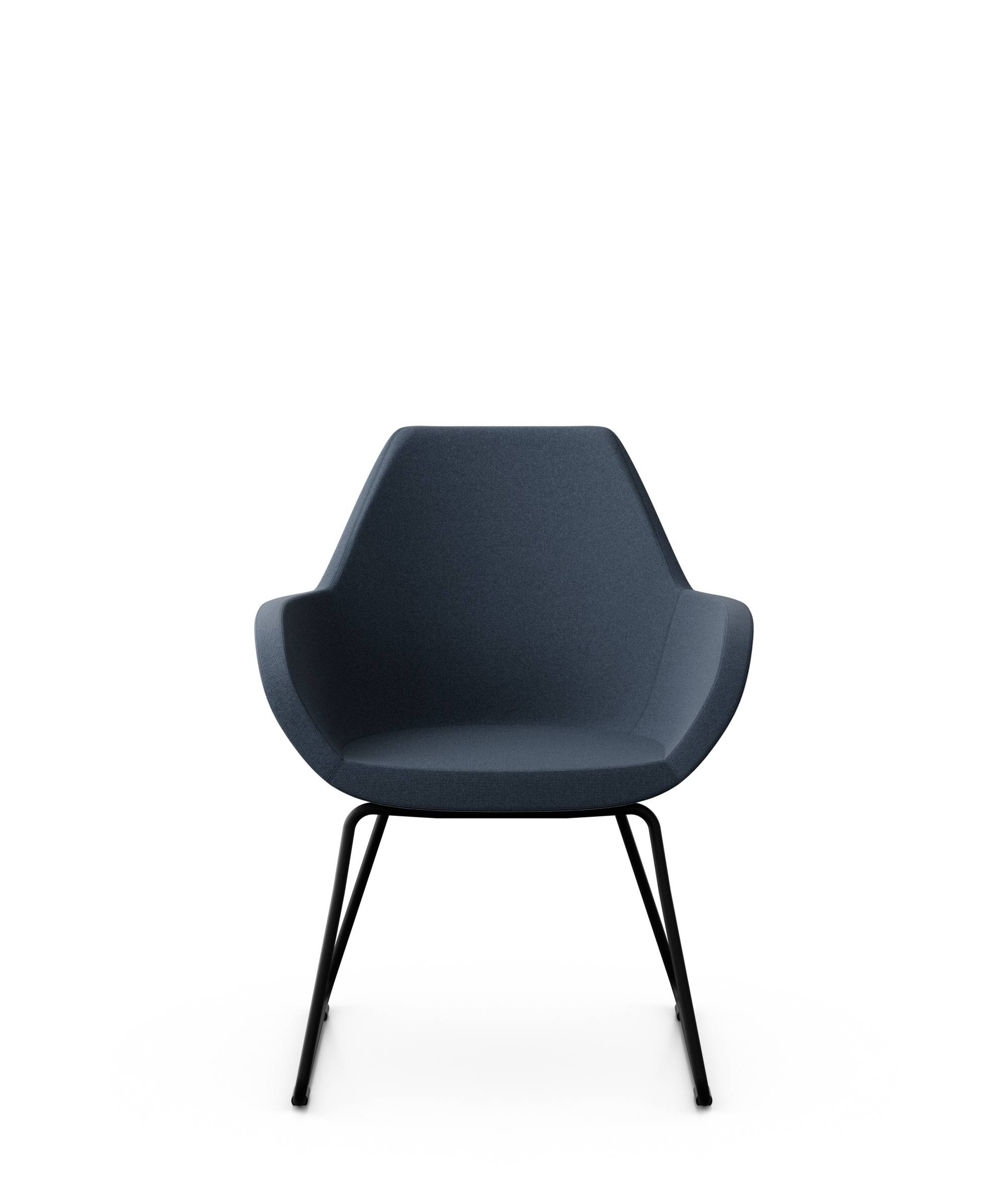 Fauteuil entièrement capitonné pieds luge Fan 10V