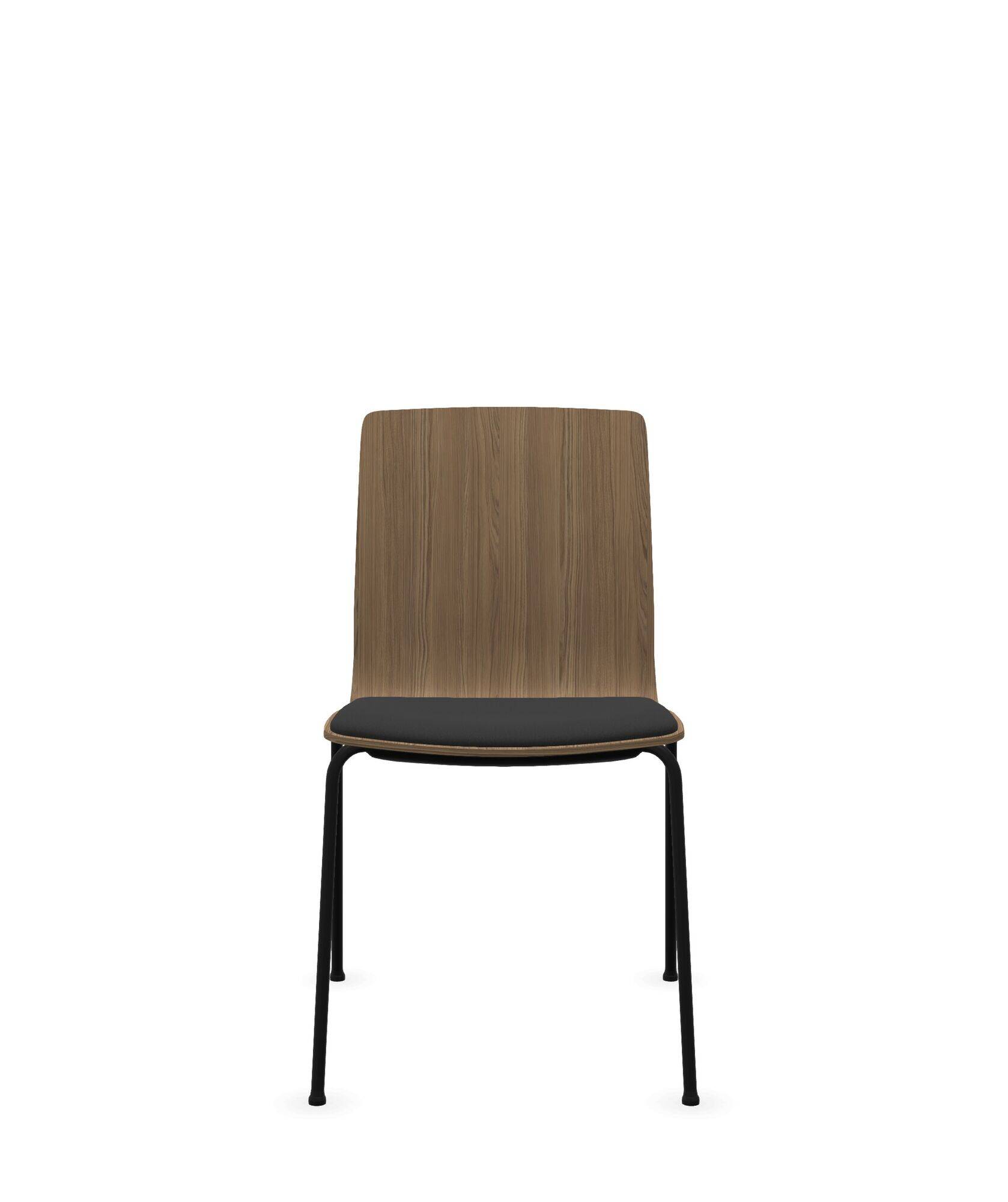 Chaise de bureau en bois avec assise capitonnée, Com K22H