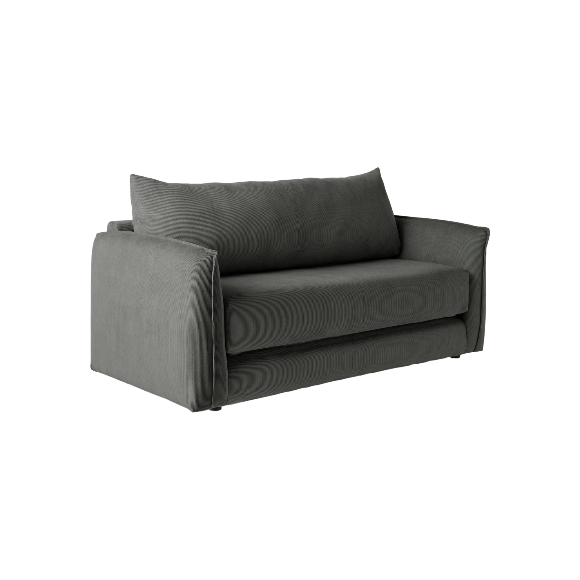 CAMIF Canap&eacute; d&eacute;plimousse velours c&ocirc;tel&eacute; Onyx 46 jours Gris 