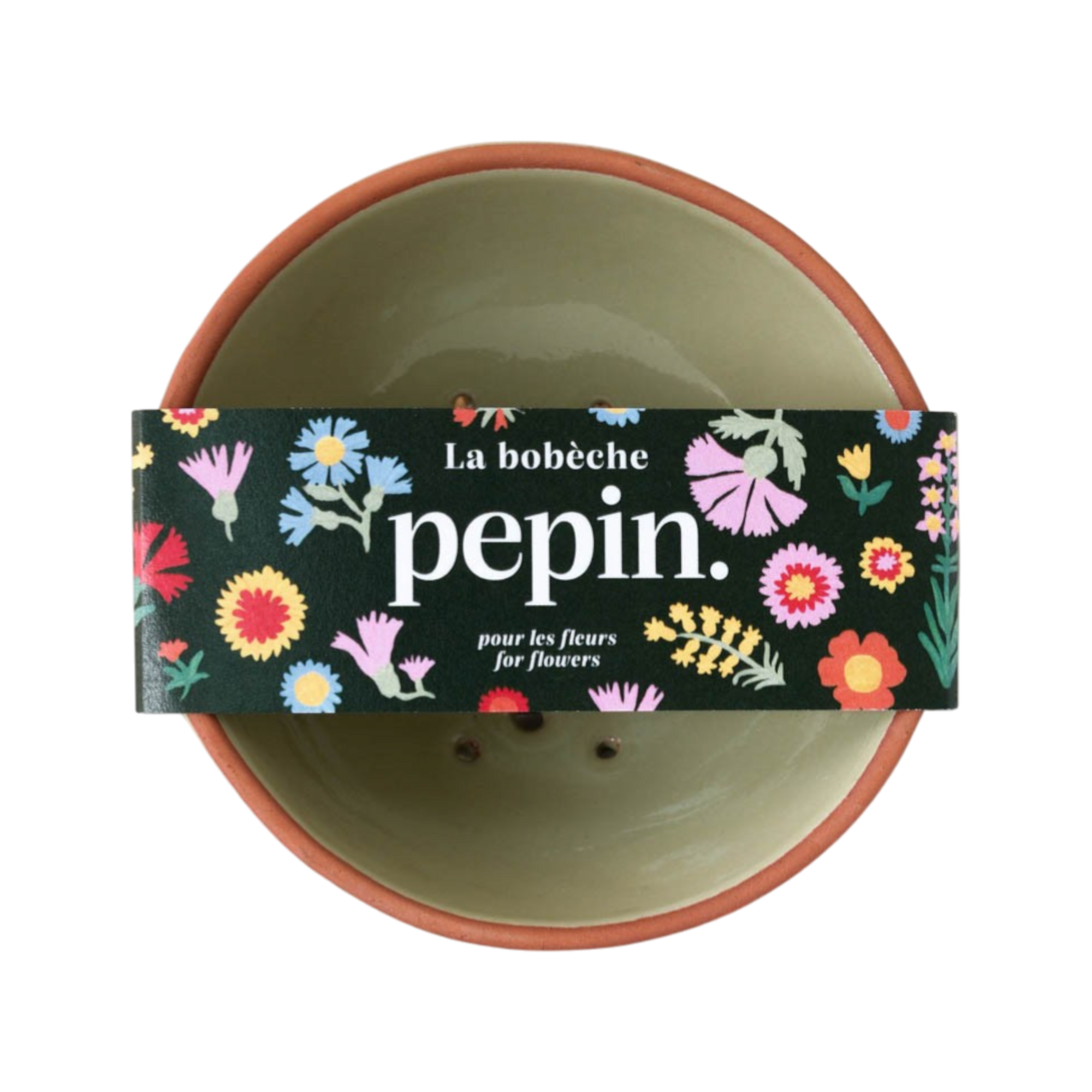 Bobèche Fleurs - Vert sauge