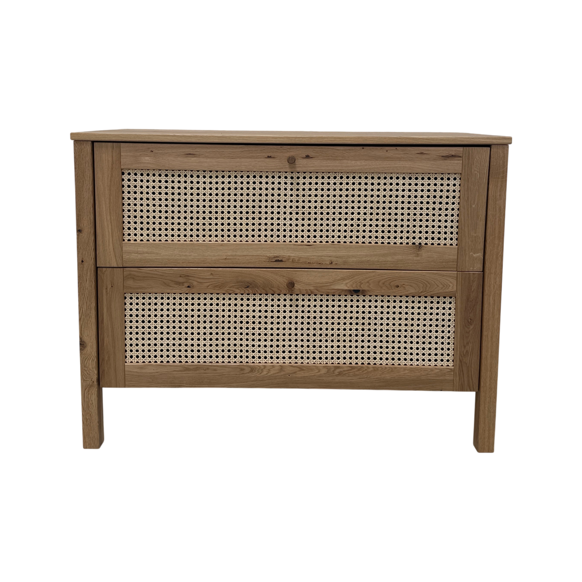 Commode chêne massif 2 tiroirs Capucine - Seconde Chance